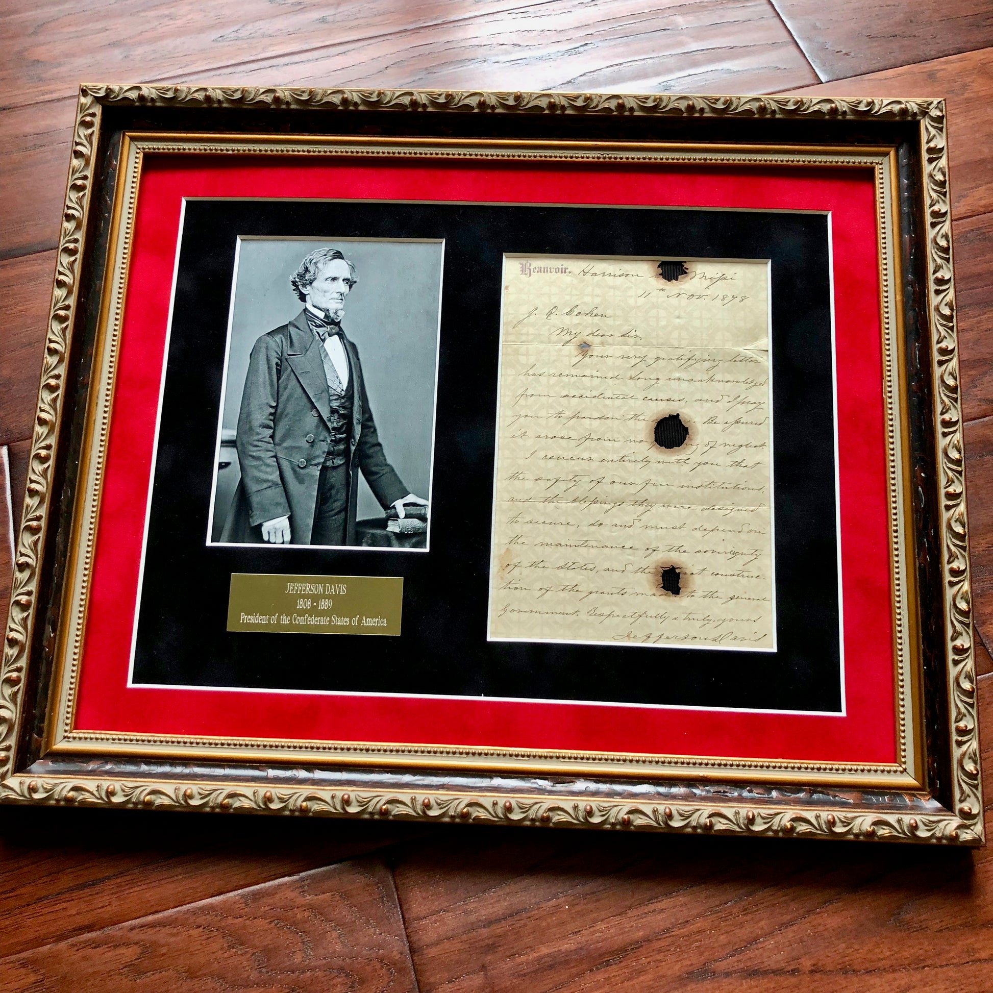 JEFFERSON DAVIS * "Sovereignty of the States" * AUTOGRAPH Letter Signed *