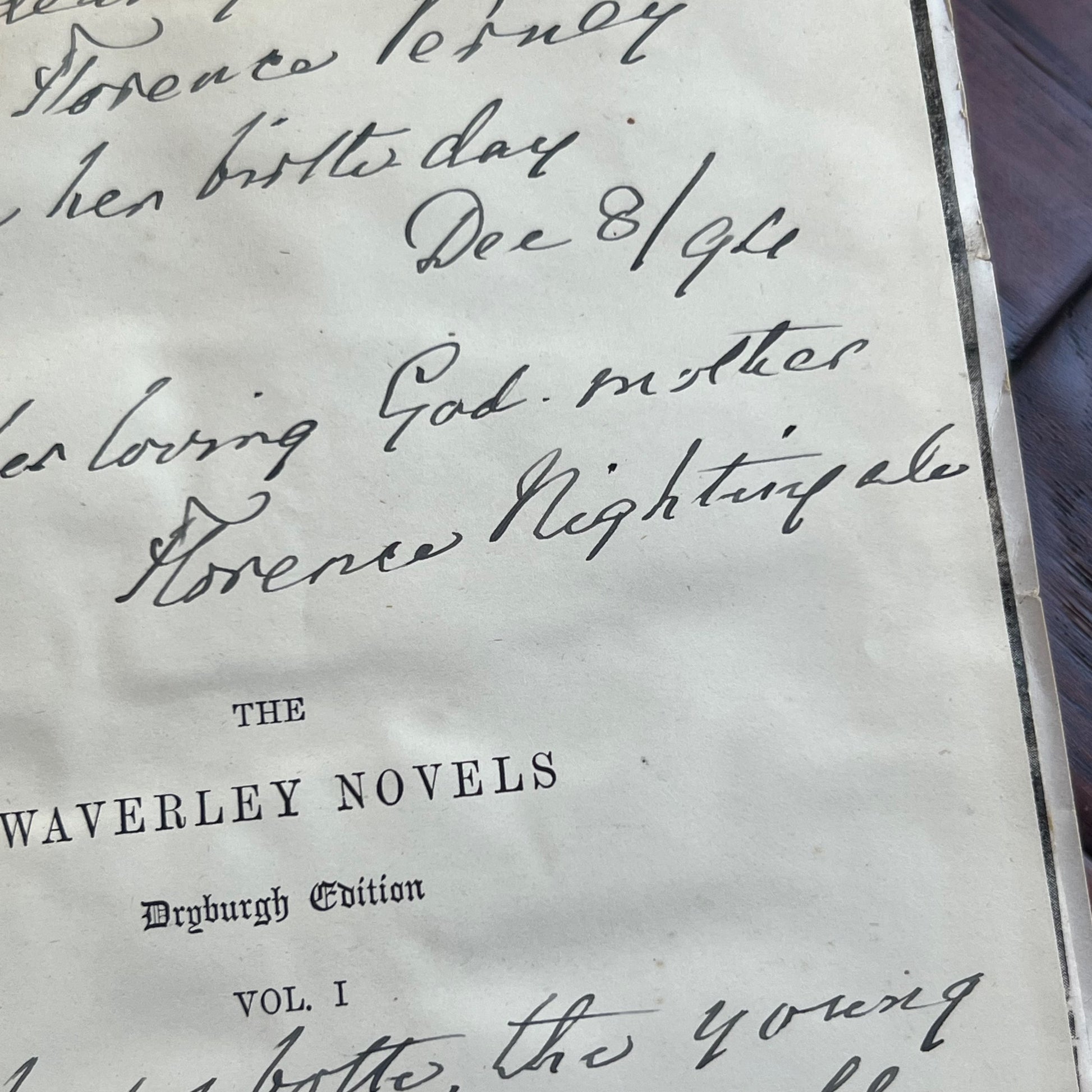 FLORENCE NIGHTINGALE * JSA LOA * Signed Book Gifted to Goddaughter Autograph