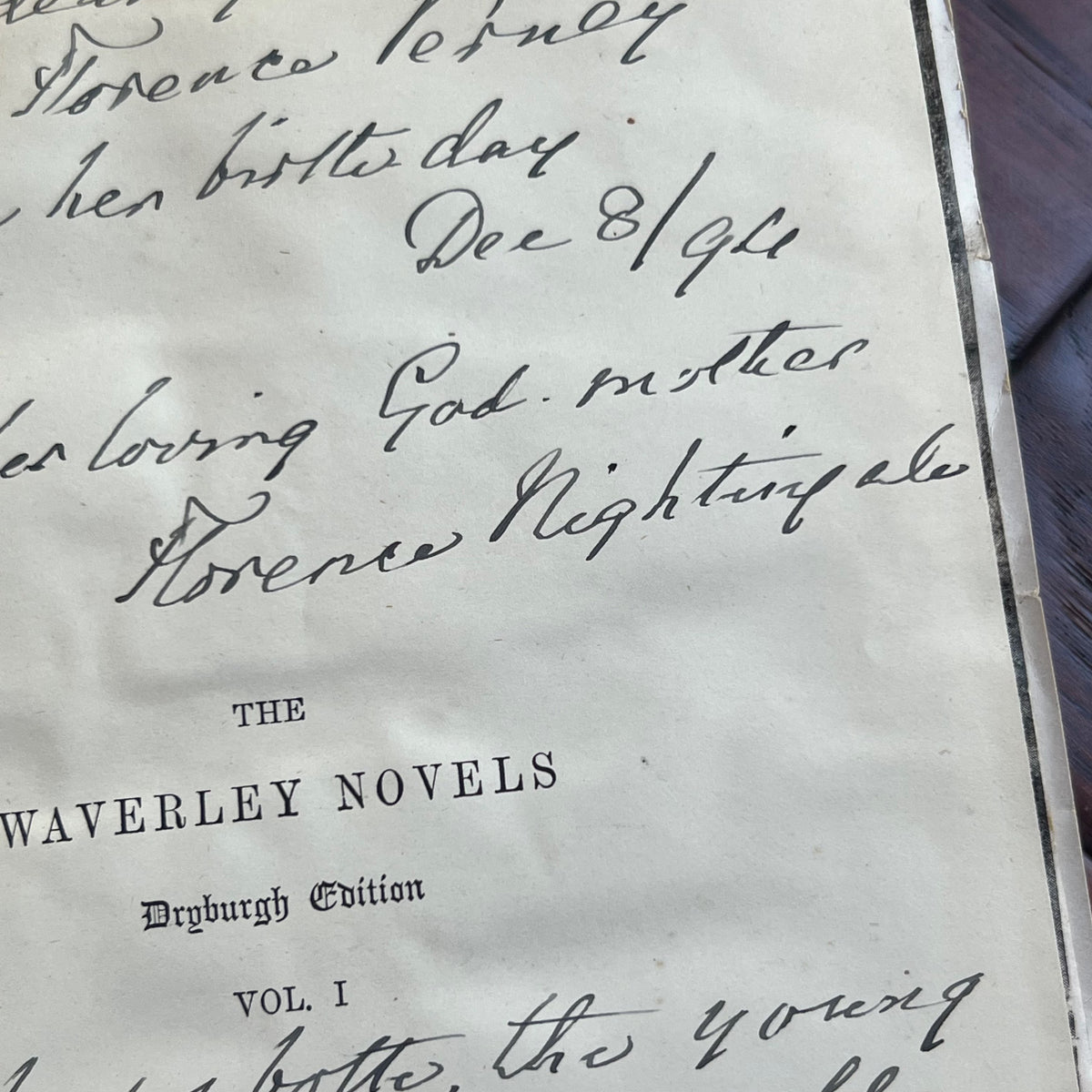 FLORENCE NIGHTINGALE * JSA LOA * Signed Book Gifted to Goddaughter Autograph