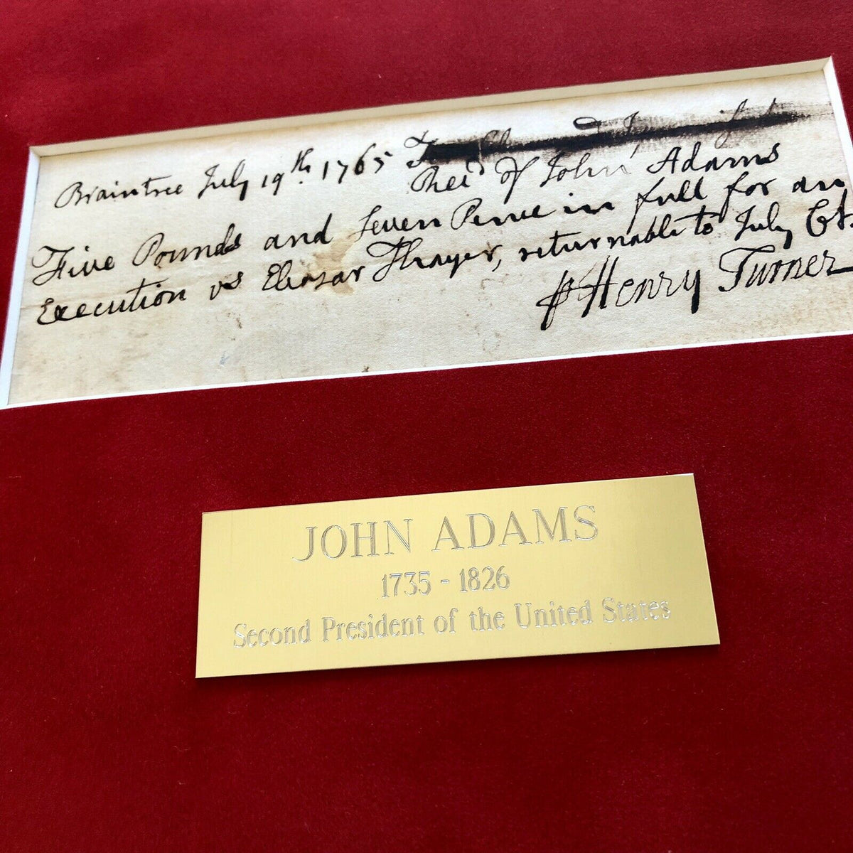JOHN ADAMS * JSA COA * Scarce AUTOGRAPH Handwritten Note SIGNED * 2nd President