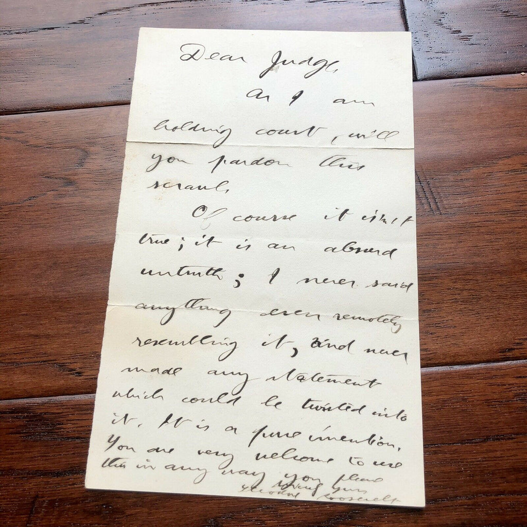 THEODORE ROOSEVELT * BAS * PSA * Autograph Letter Signed Denying Quote