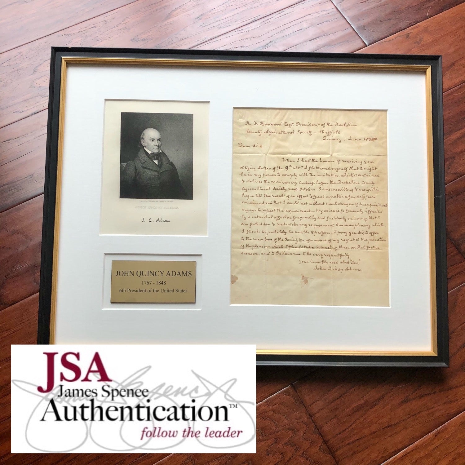 JOHN QUINCY ADAMS * JSA LOA * Handwritten Autograph Letter Signed Full Signature