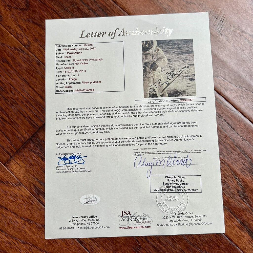 BUZZ ALDRIN * JSA LOA * 16x20 Autograph Photo Signed Apollo 11 Visor Shot Poster
