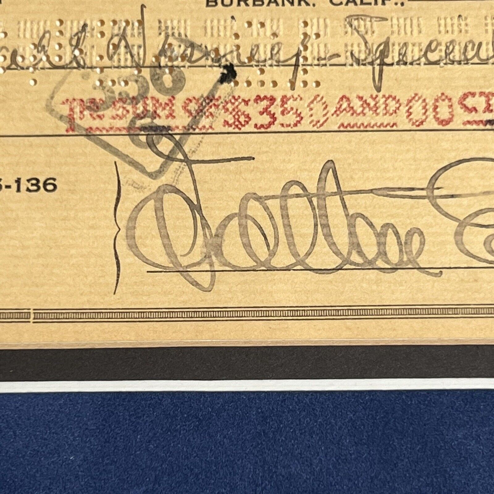 WALT DISNEY * JSA LOA * Autograph Check Signed Full Signature Display