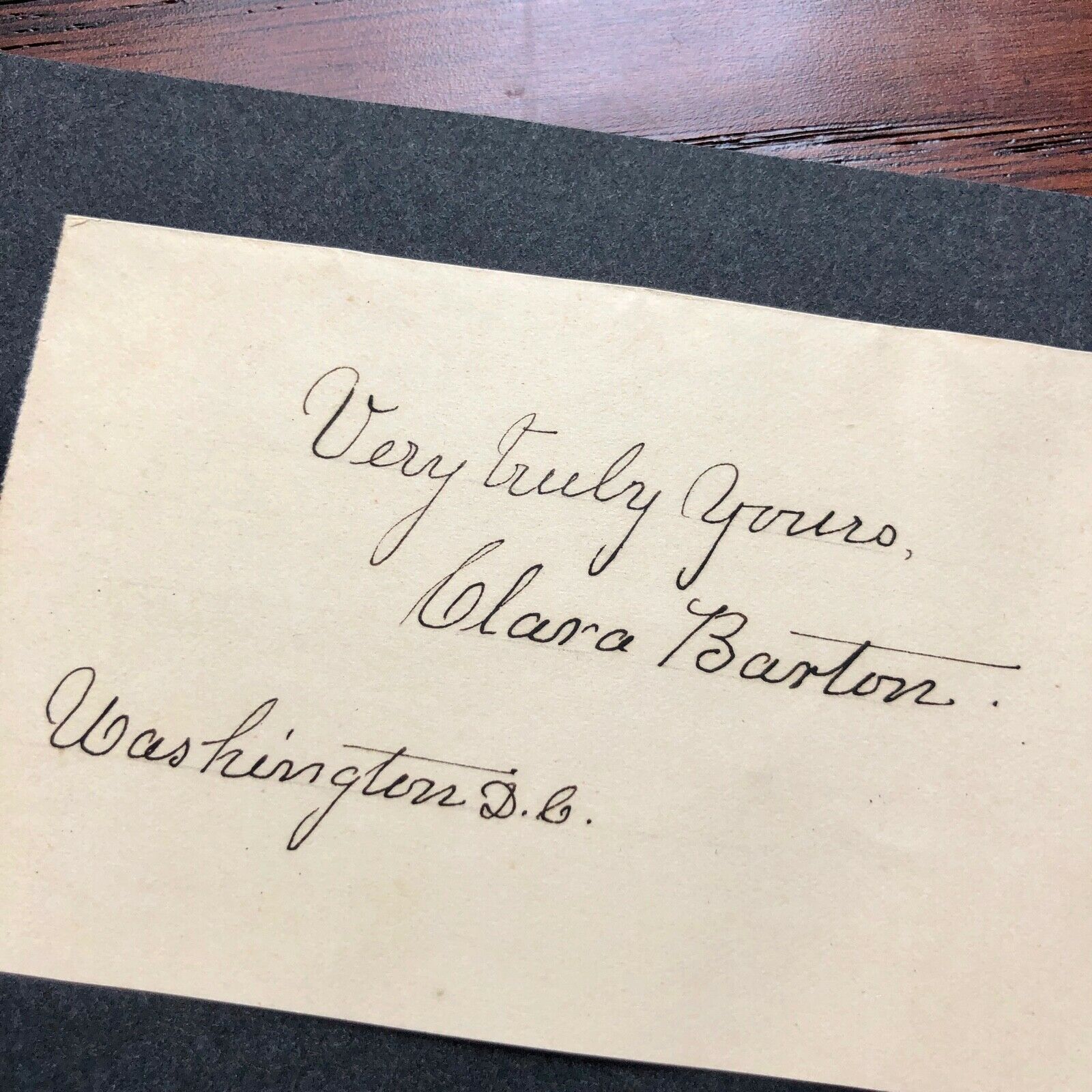CLARA BARTON * JSA * Autograph Card SIGNED * Red Cross Founder
