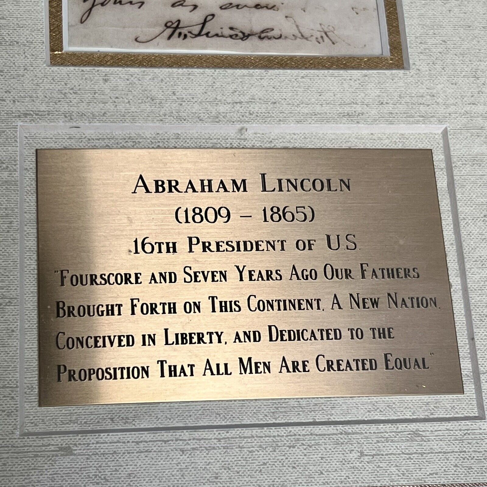 ABRAHAM LINCOLN * JSA LOA * Autograph Inscribed Cut Signature from Letter Signed