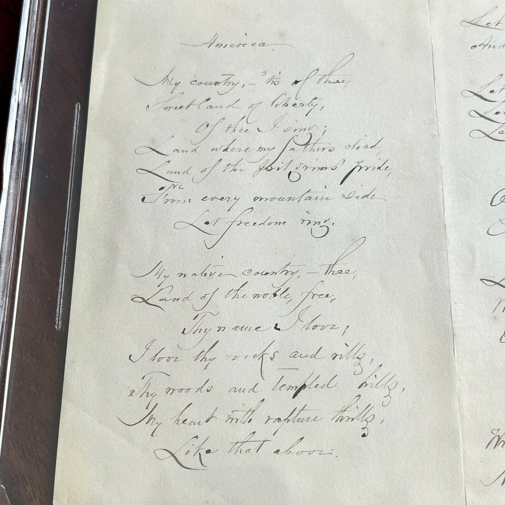 SAMUEL FRANCIS SMITH *Beckett BAS * America / My Country 'Tis of Thee AUTOGRAPH