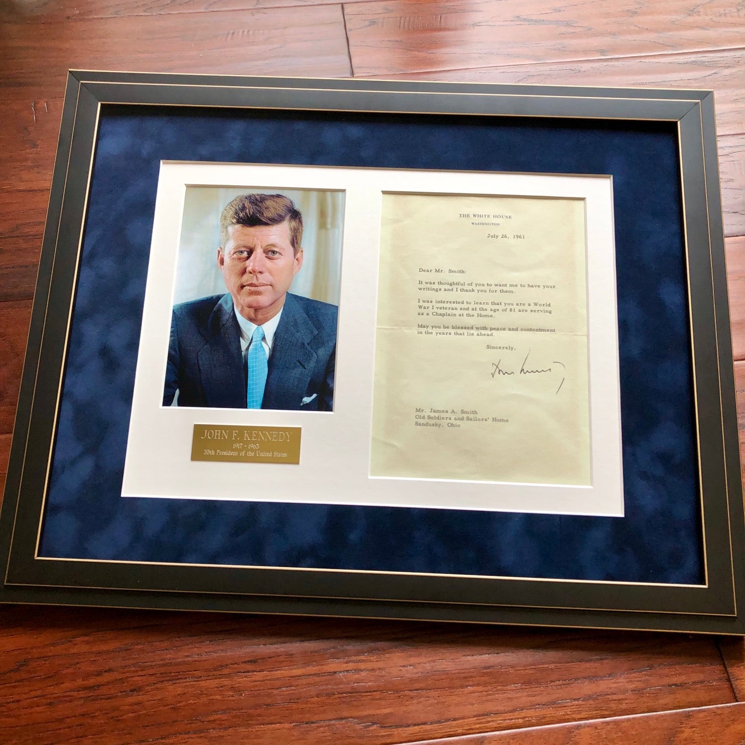 JOHN F. KENNEDY * PSA/DNA * WHITE HOUSE AUTOGRAPH Letter * WWI Veteran