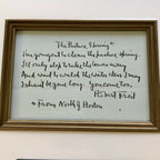 ROBERT FROST * JSA LOA * Handwritten Autograph Poem Signed "The Pasture Spring"