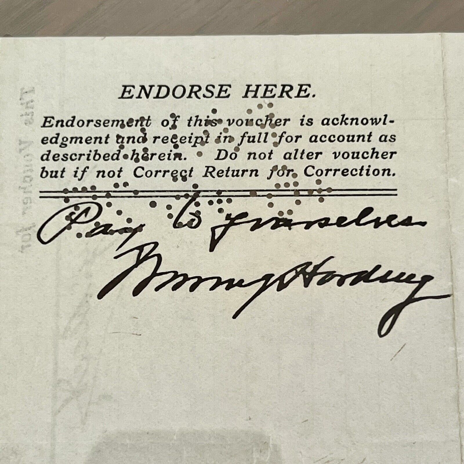 WARREN G. HARDING * PSA/DNA * Check Signed AS PRESIDENT Autograph Slabbed
