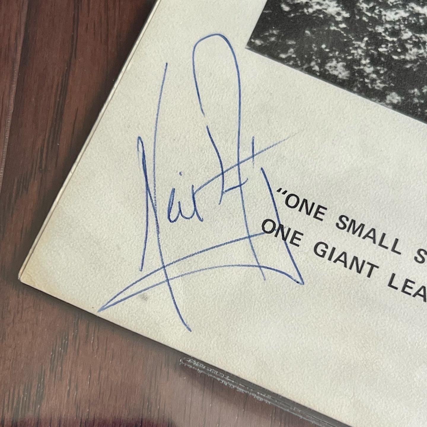 NEIL ARMSTRONG * Beckett BAS Slab * Signed "One Small Step" Autograph Photo