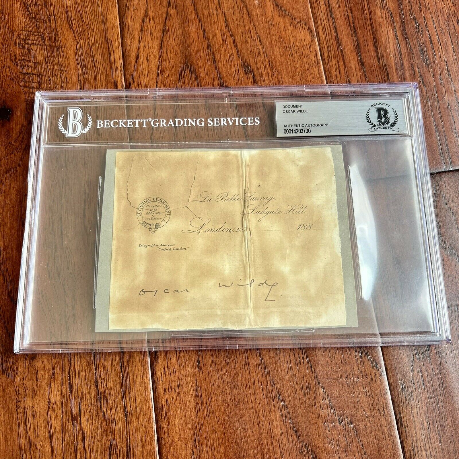 OSCAR WILDE * Beckett BAS * Hand Signed Stationery Autograph