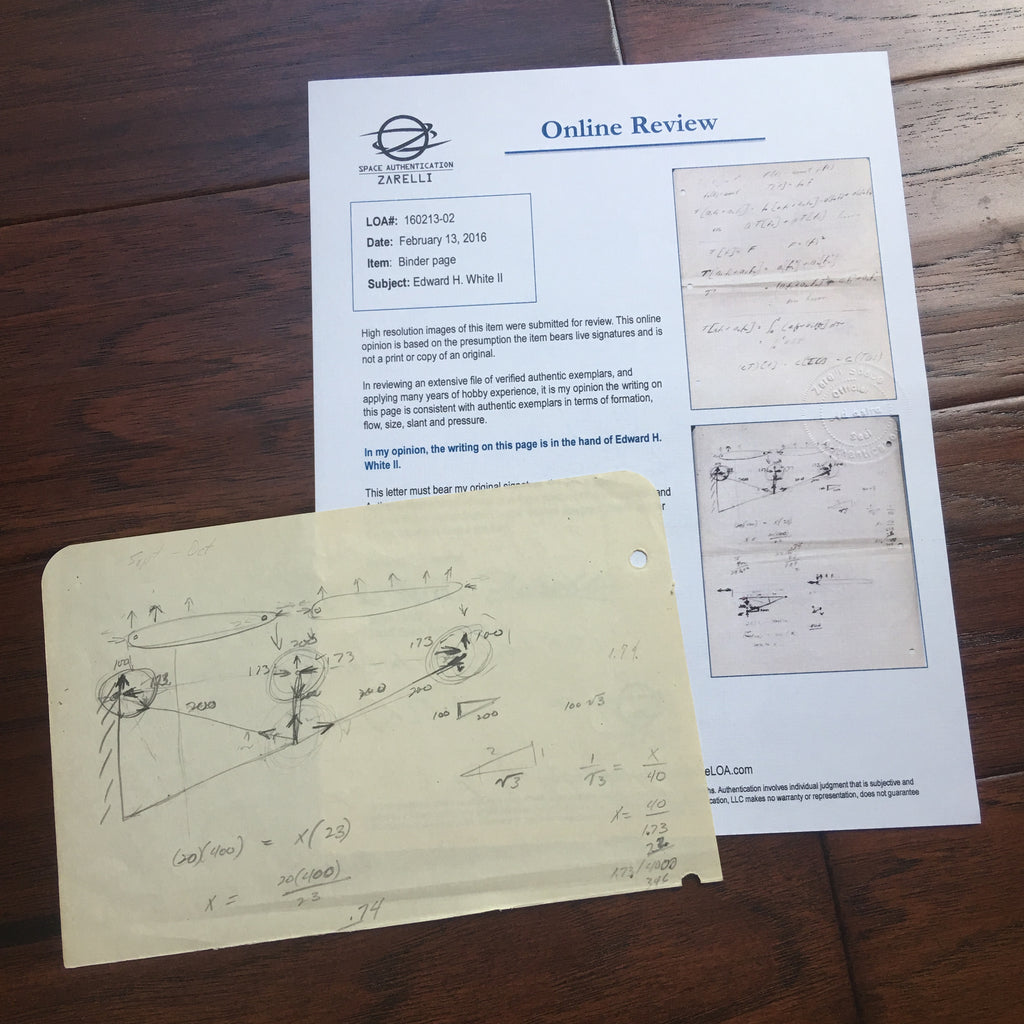 EDWARD H. WHITE II * Authentic Half Page Notes * FULL OF DIAGRAMS  * APOLLO 1