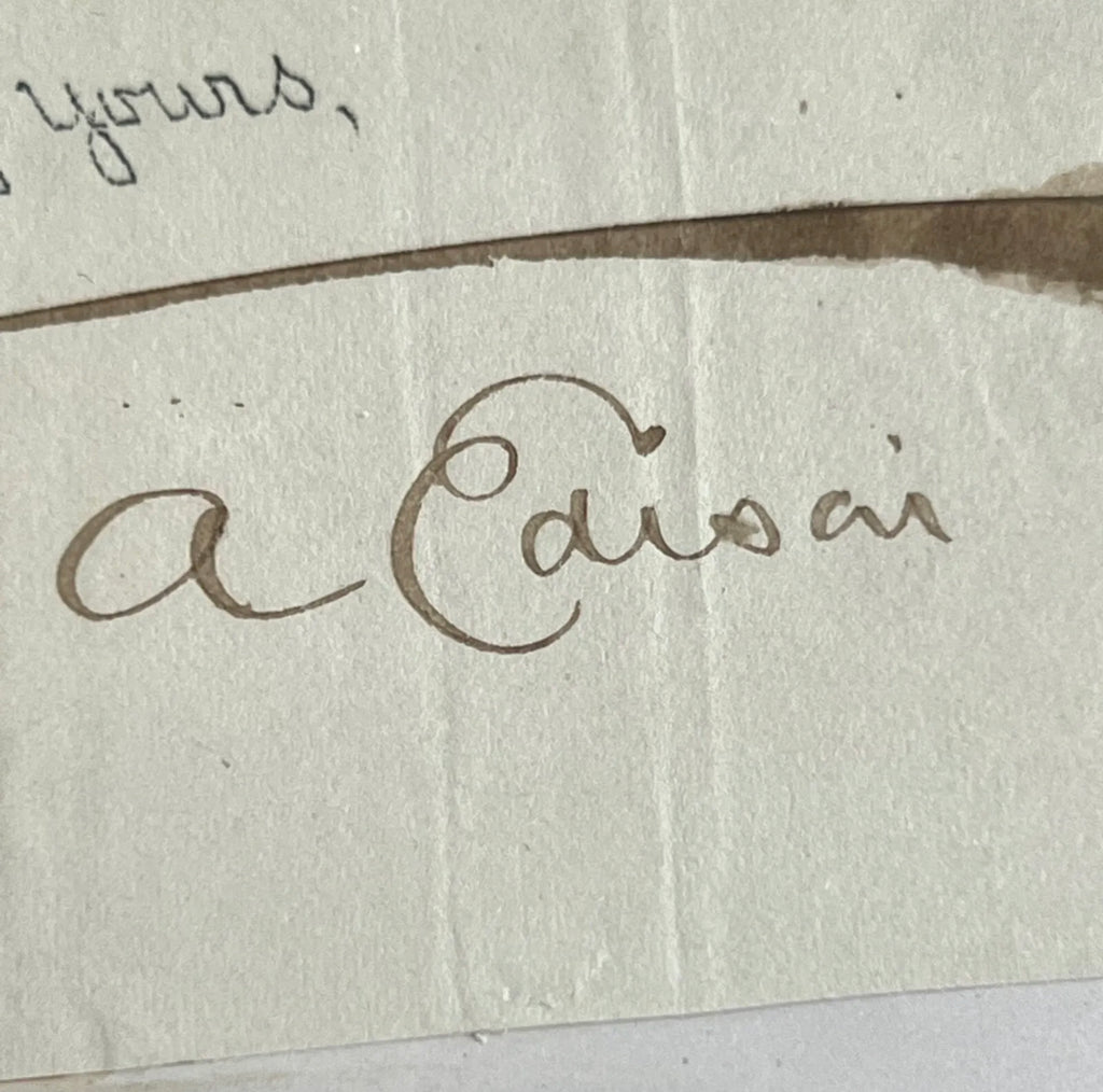 THOMAS EDISON * PSA/DNA * Cut Signature Autograph Signed * Umbrella Signature