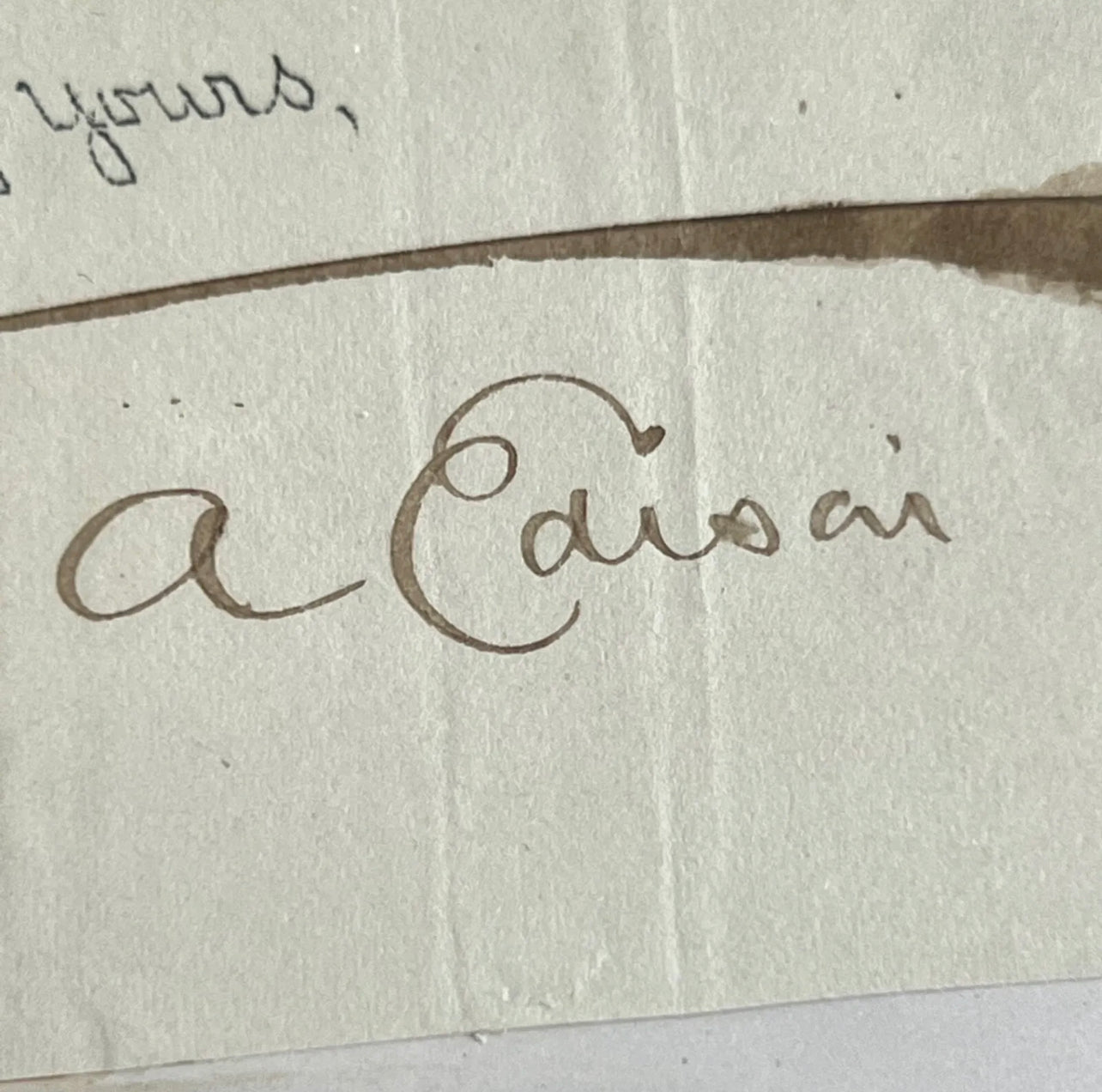 THOMAS EDISON * PSA/DNA * Cut Signature Autograph Signed * Umbrella Signature