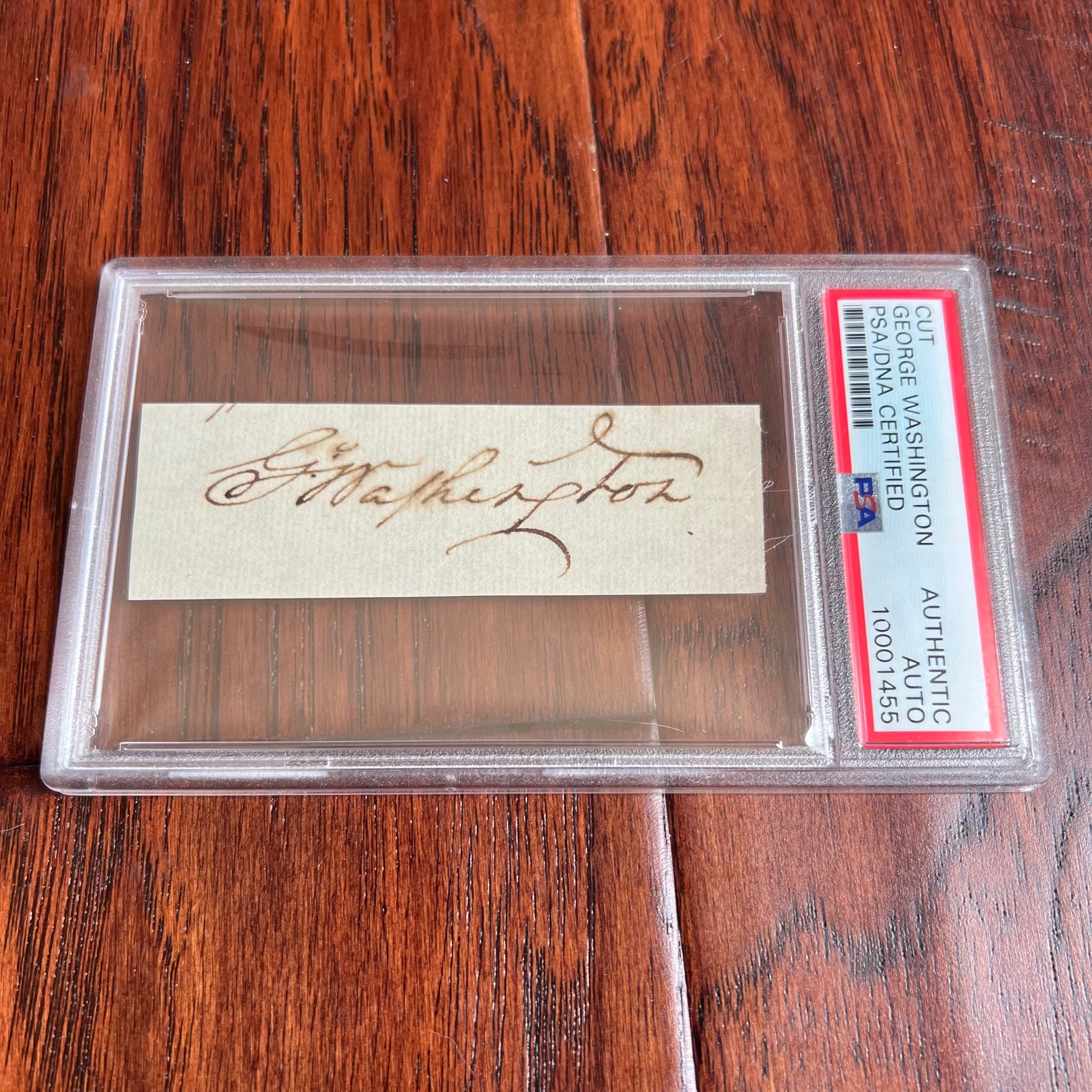 GEORGE WASHINGTON * PSA/DNA Encapsulated * Autograph Cut Signature Signed Slab