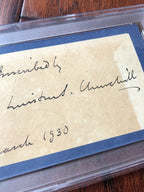 WINSTON S. CHURCHILL * PSA/DNA Slab * Autograph Inscribed Cut Card Signed *