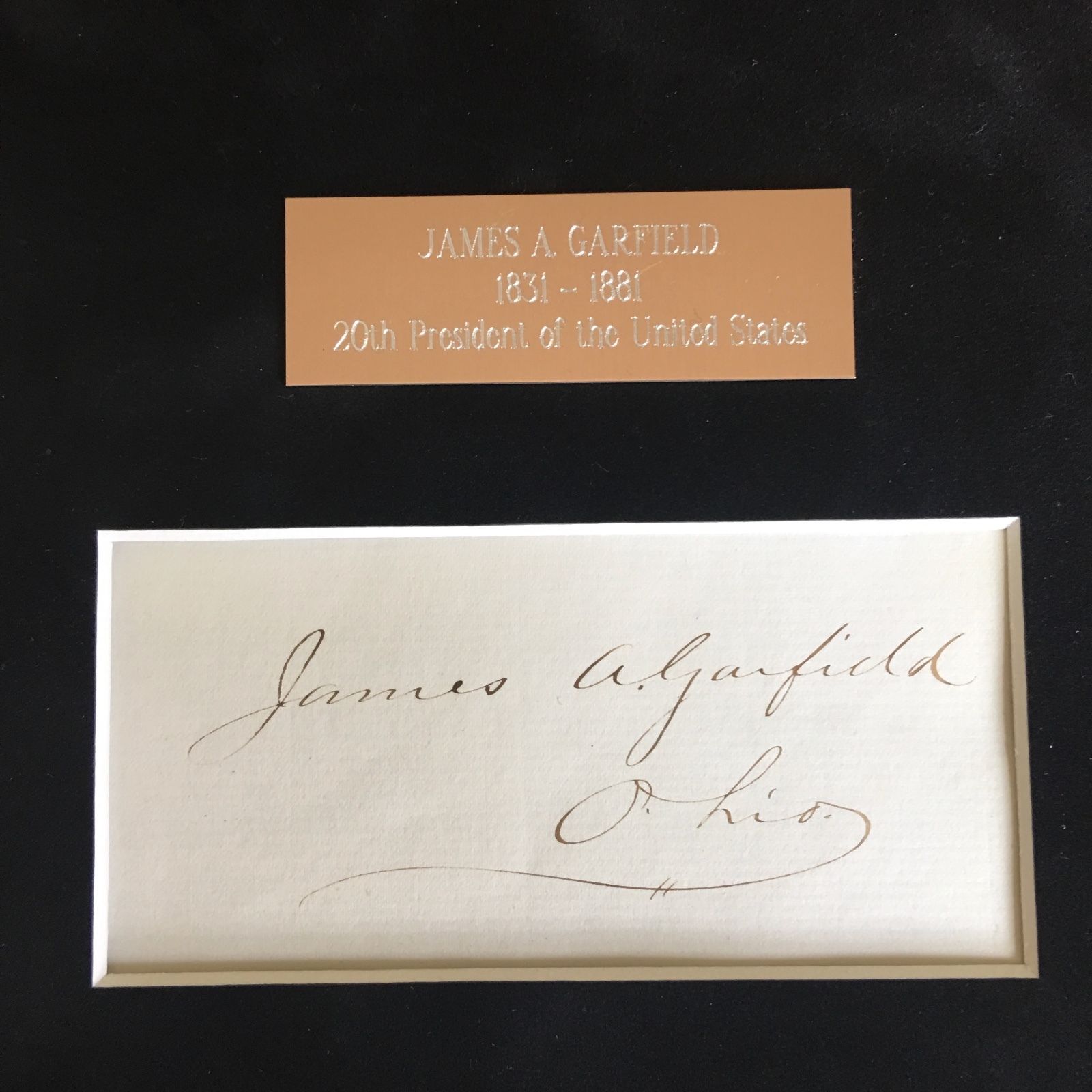 JAMES A. GARFIELD * Scarce Full Autograph Signed * Cut Album Page * President