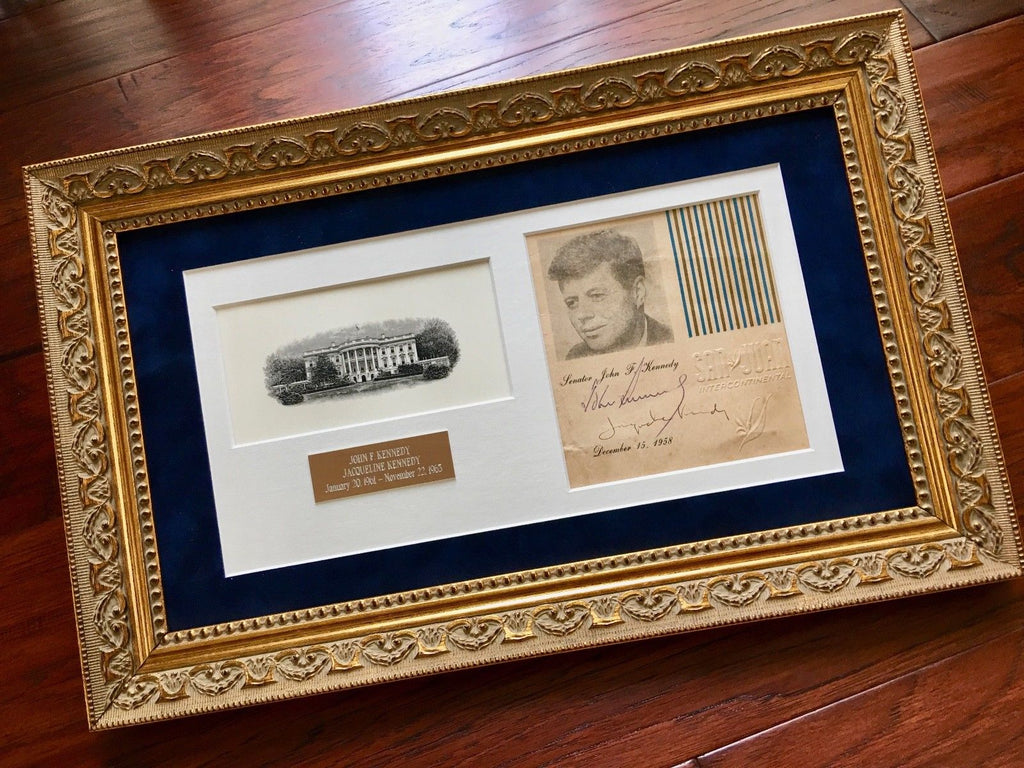 JOHN F. KENNEDY * JACQUELINE KENNEDY Scarce AUTOGRAPH Duo Signed * JFK 1958