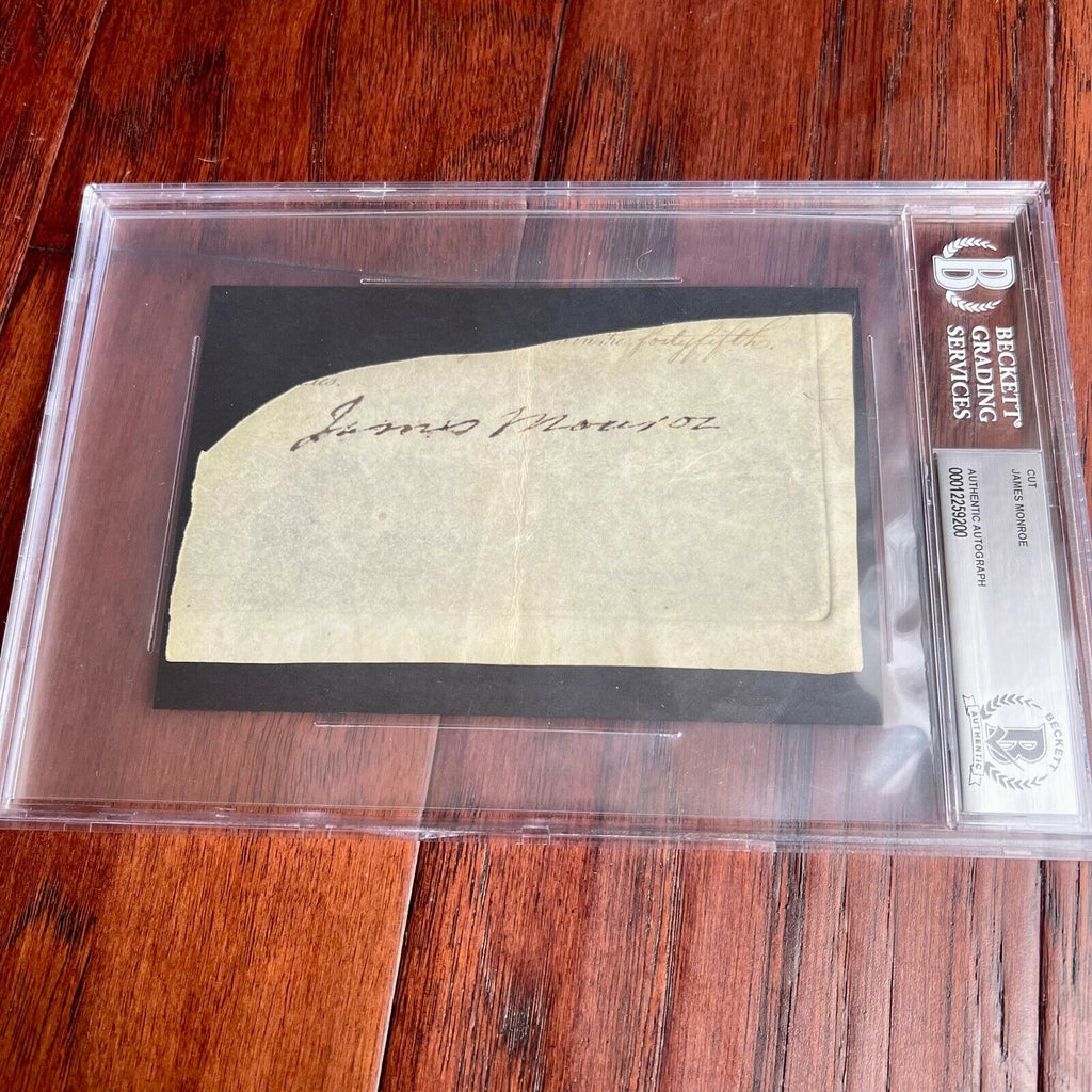 JAMES MONROE * BAS* AUTOGRAPH Cut Signature SIGNED * Beckett
