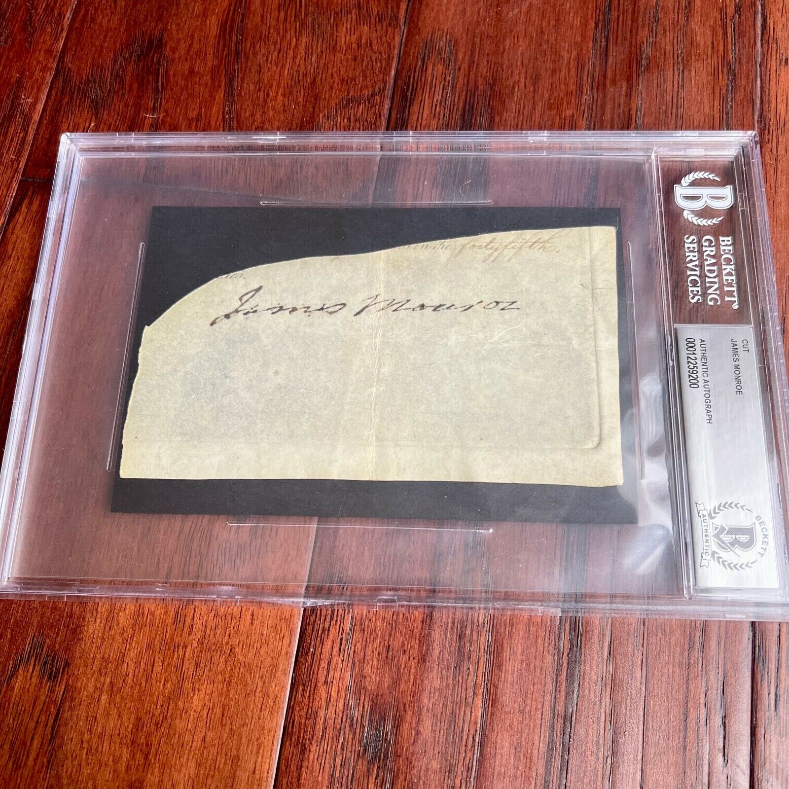 JAMES MONROE * BAS* AUTOGRAPH Cut Signature SIGNED * Beckett