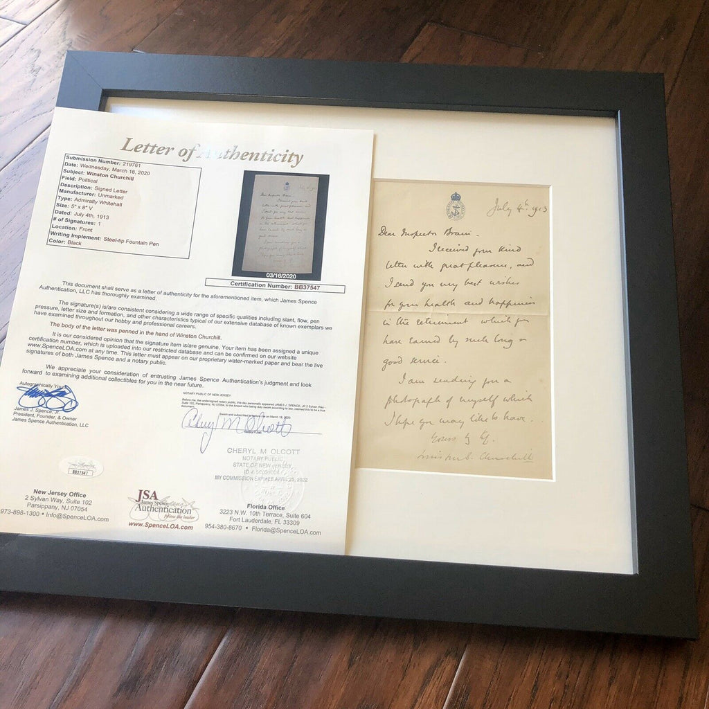 WINSTON S. CHURCHILL * JSA LOA * Authentic Handwritten AUTOGRAPH Letter SIGNED