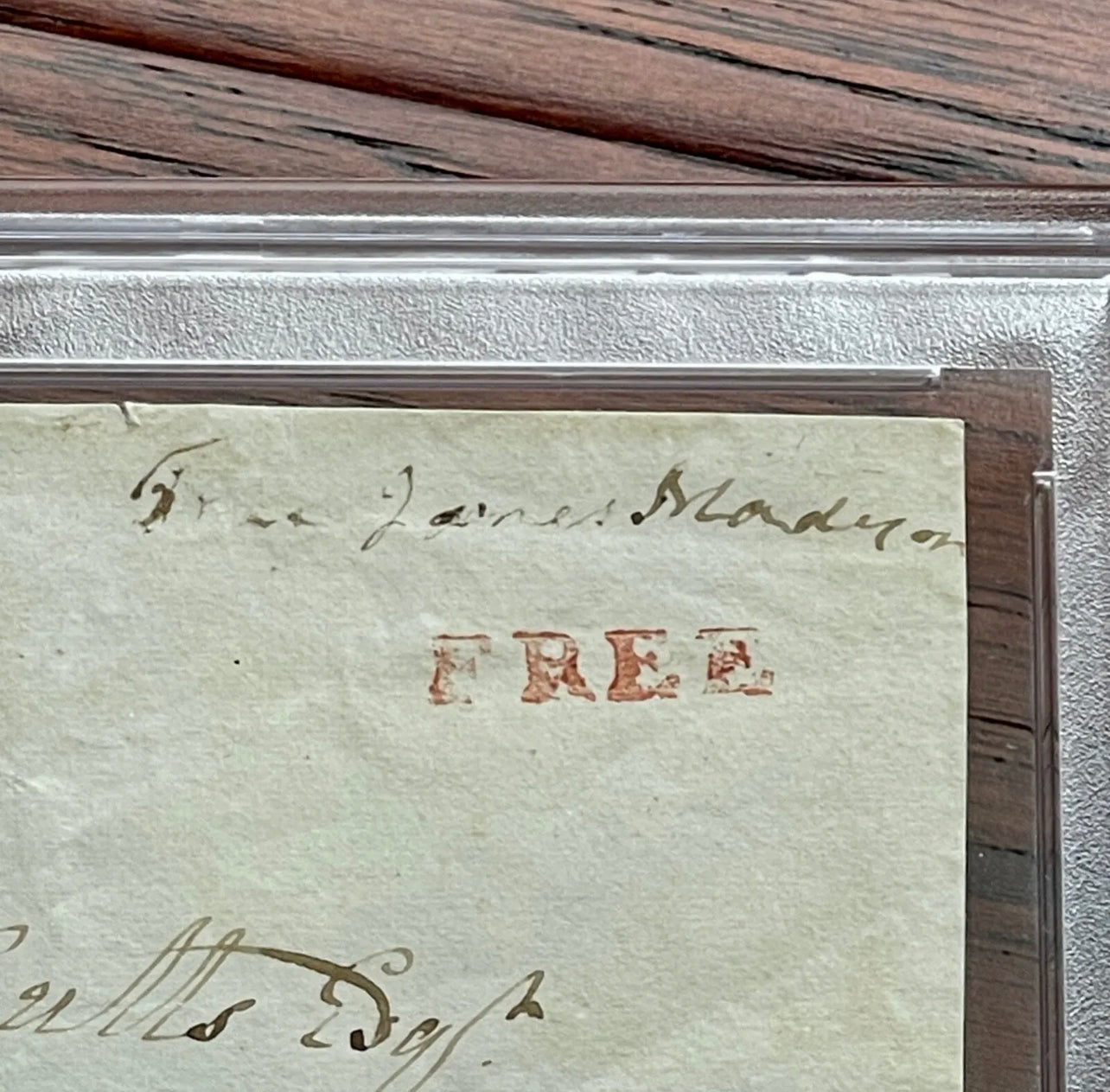 JAMES MADISON * PSA * Autograph FREE FRANK Signed + DOLLEY MADISON Handwriting