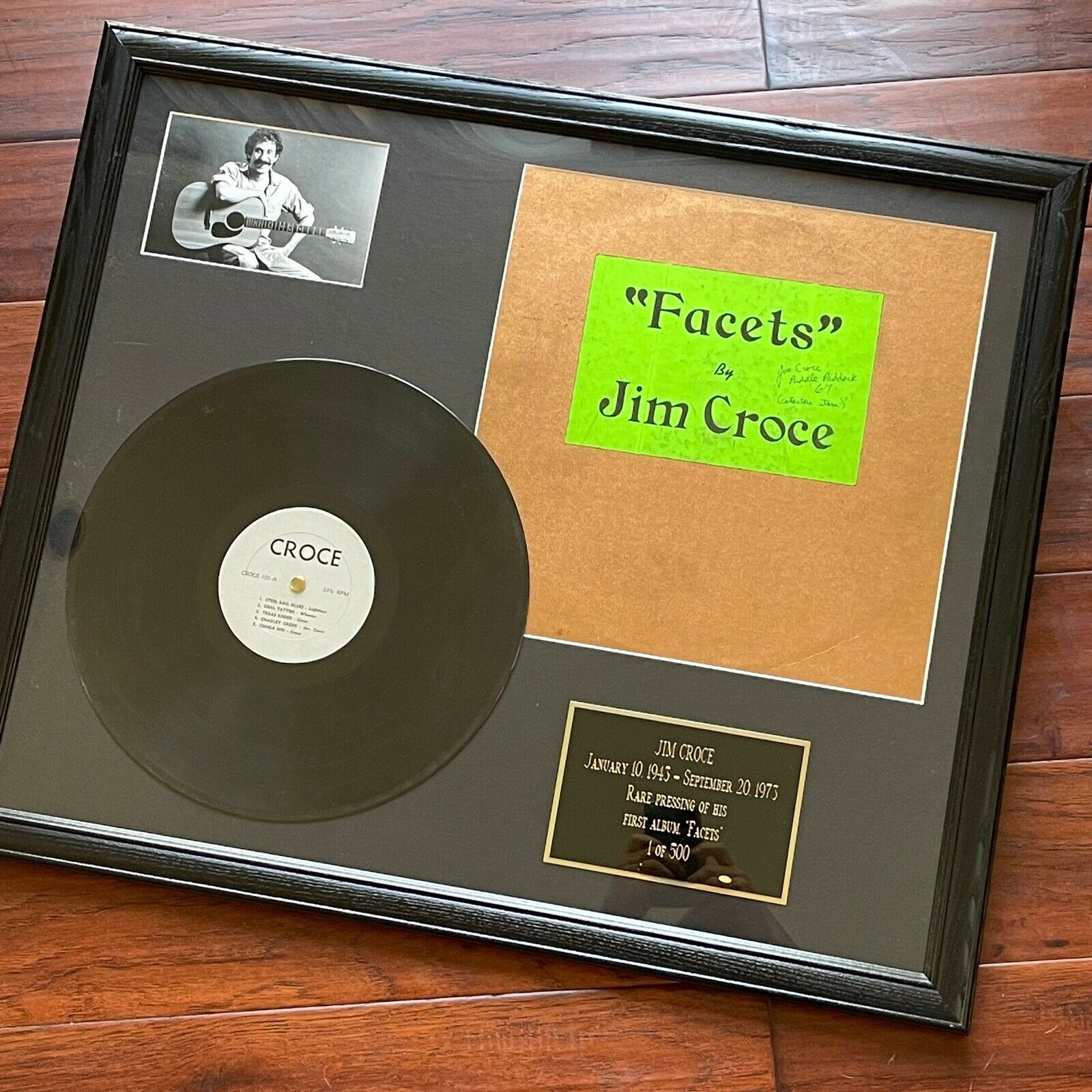 JIM CROCE * JSA * Scarce AUTOGRAPH Debut Album "Facets" Signed * 1 of 500 copies