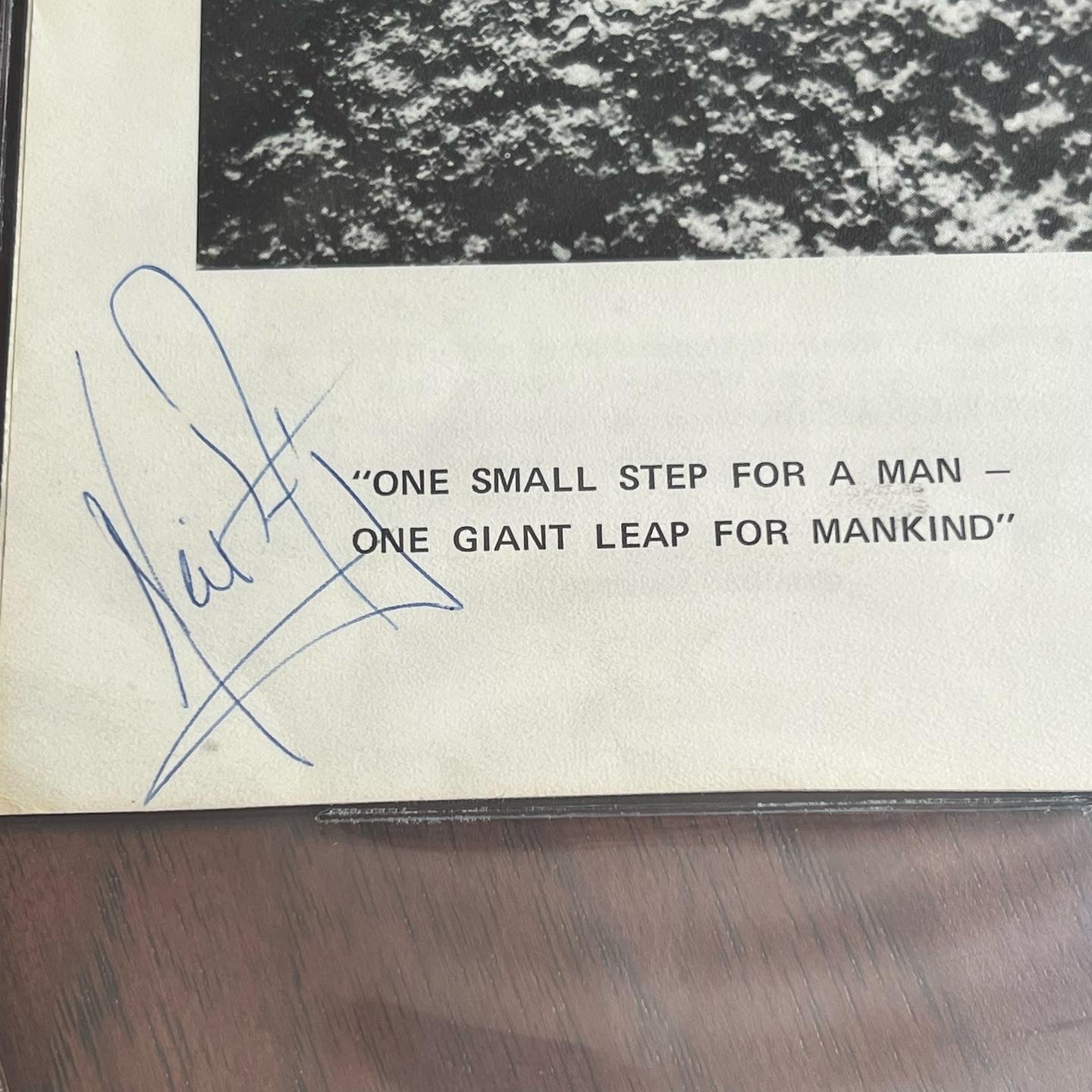 NEIL ARMSTRONG * Beckett BAS Slab * Signed "One Small Step" Autograph Photo