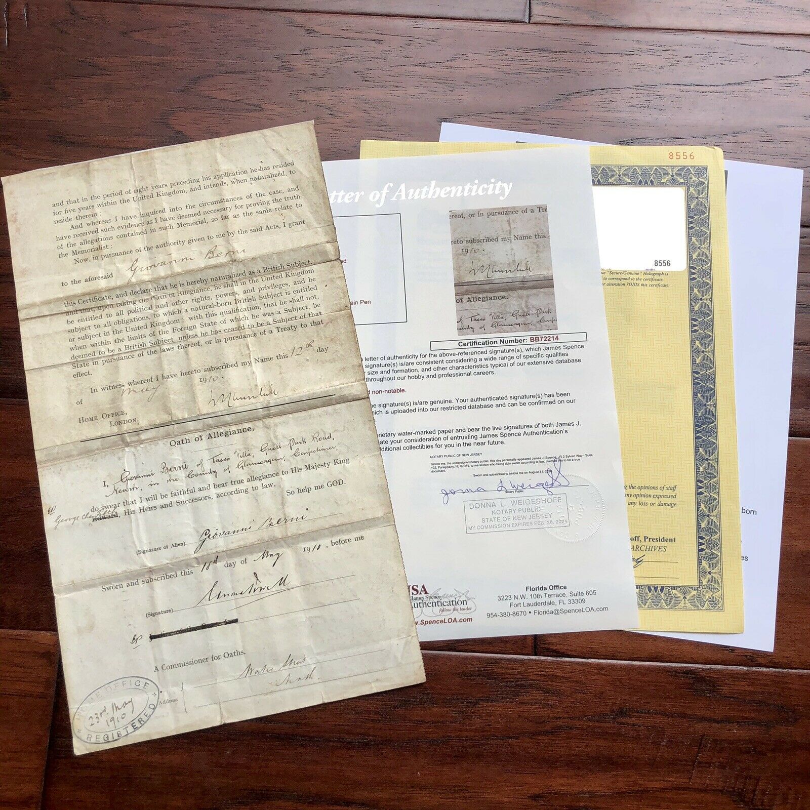 WINSTON S. CHURCHILL * JSA LOA * Hand Signed Naturalization Document Autograph *
