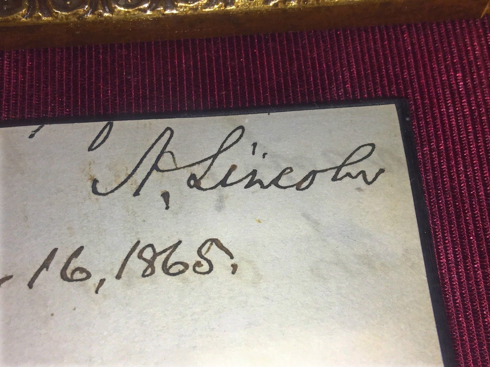 ABRAHAM LINCOLN * Autograph Endorsement Signed * ONLY DAYS BEFORE ASSASSINATION