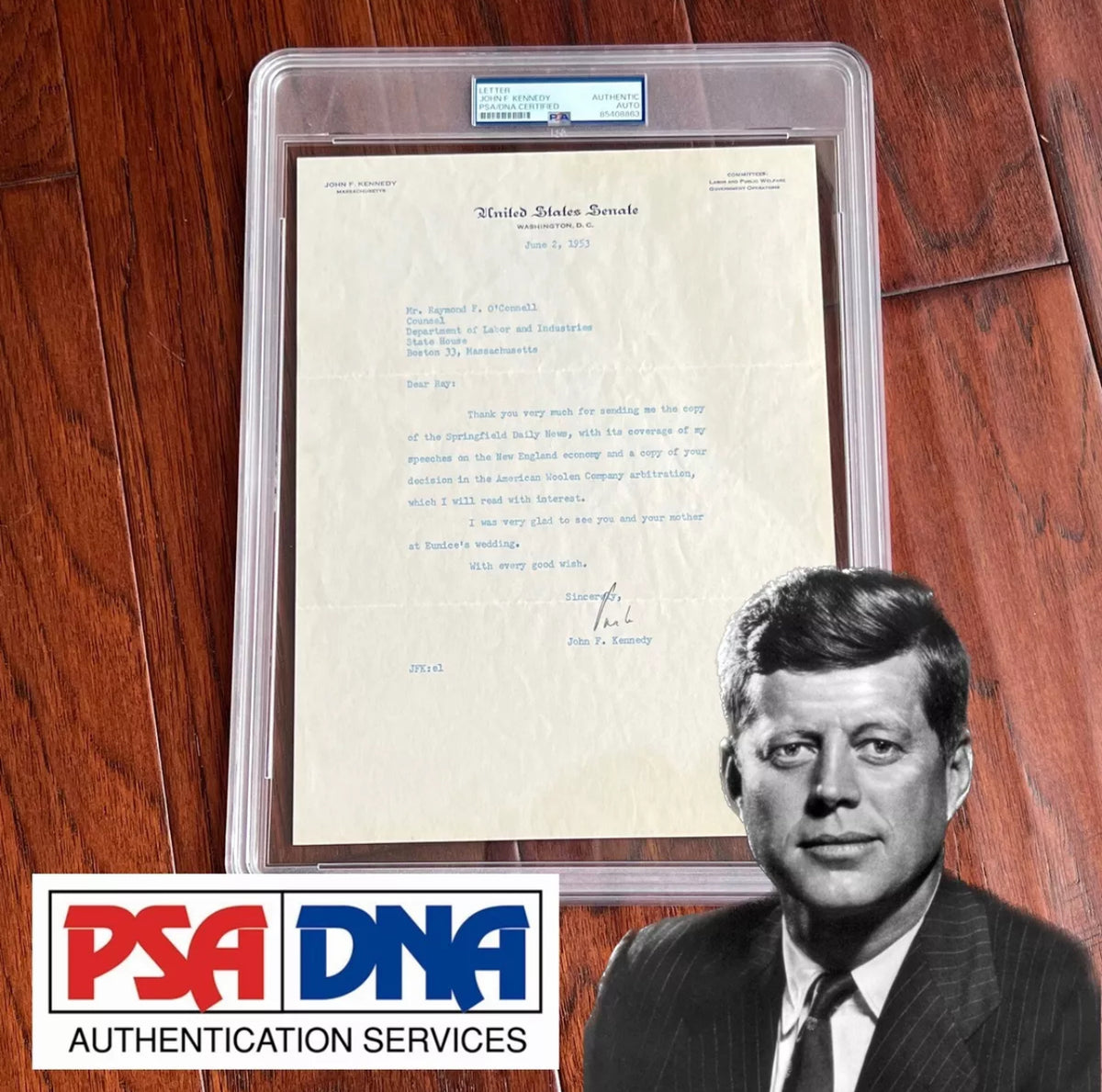 JOHN F. KENNEDY * PSA * Autograph Letter Signed 1953 Signature Jack JFK