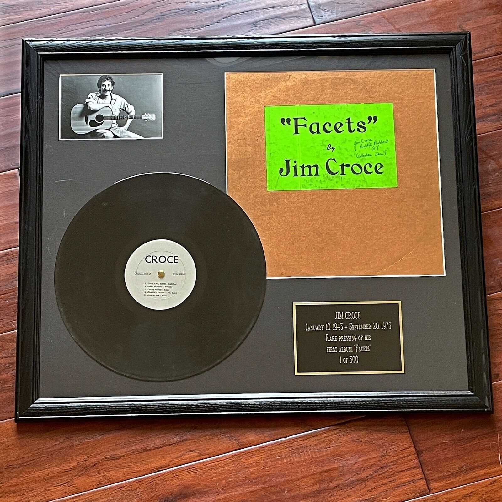 JIM CROCE * JSA * Scarce AUTOGRAPH Debut Album "Facets" Signed * 1 of 500 copies