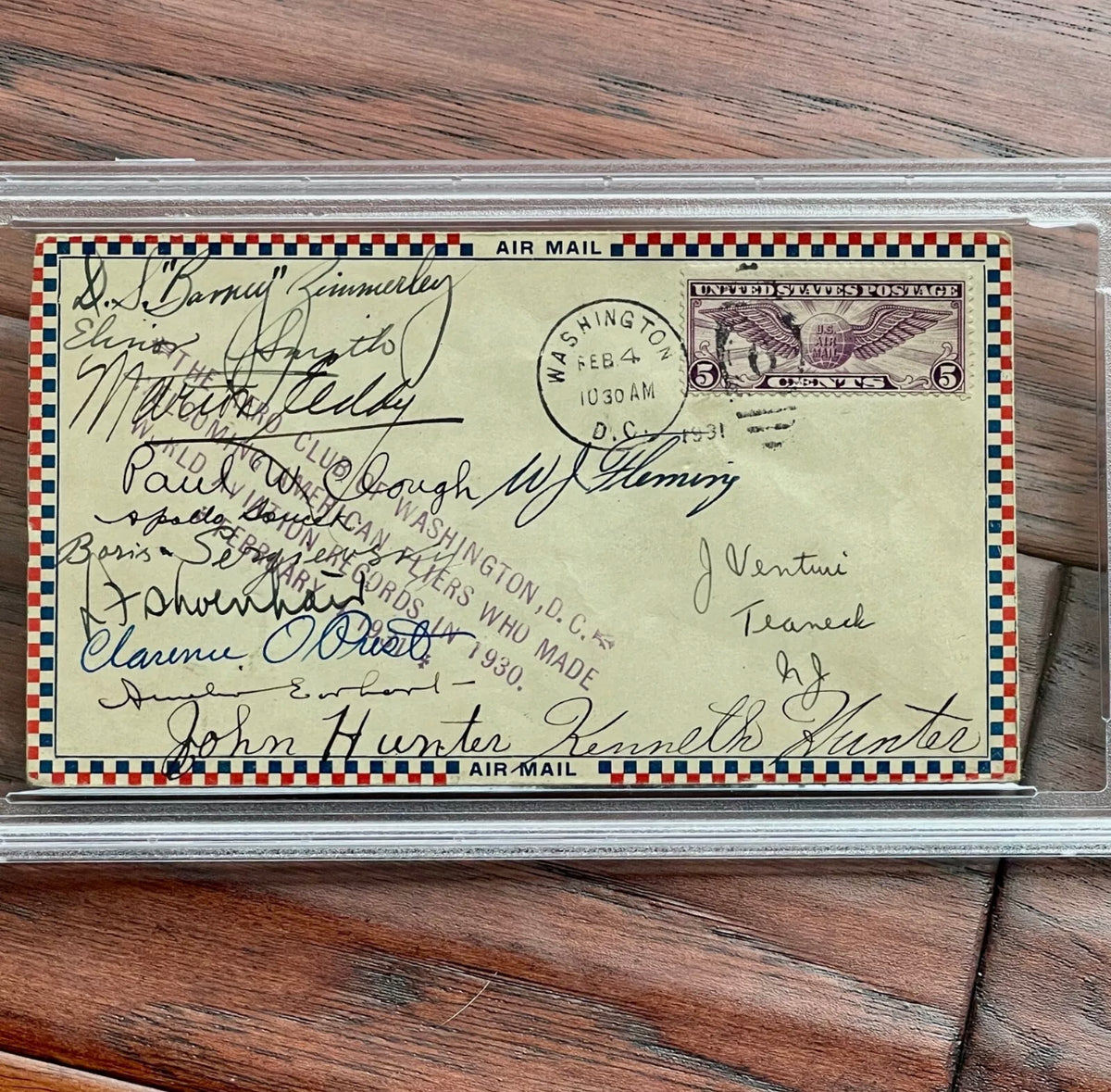 AMELIA EARHART * PSA/DNA * Autograph D.C. AERO CLUB Cover Signed * 1930 Records
