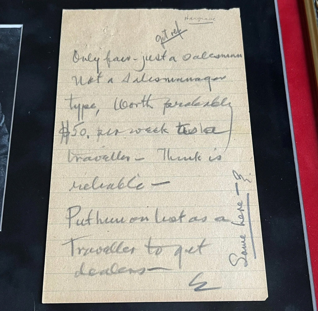 THOMAS EDISON * JSA LOA * Handwritten Autograph Letter Signed Hiring Salesman