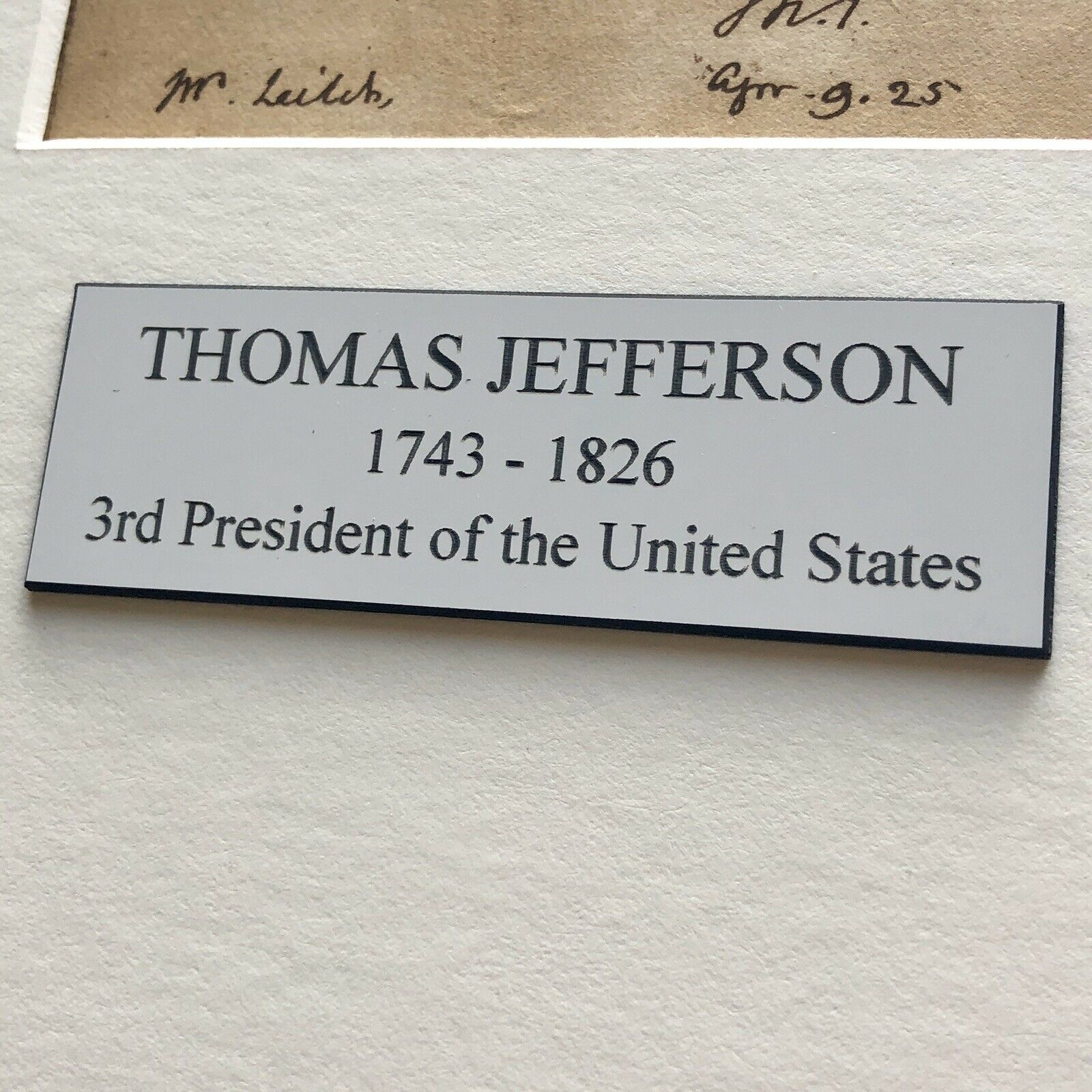 THOMAS JEFFERSON * JSA LOA * Autograph Note Carried by Slave Signed * President