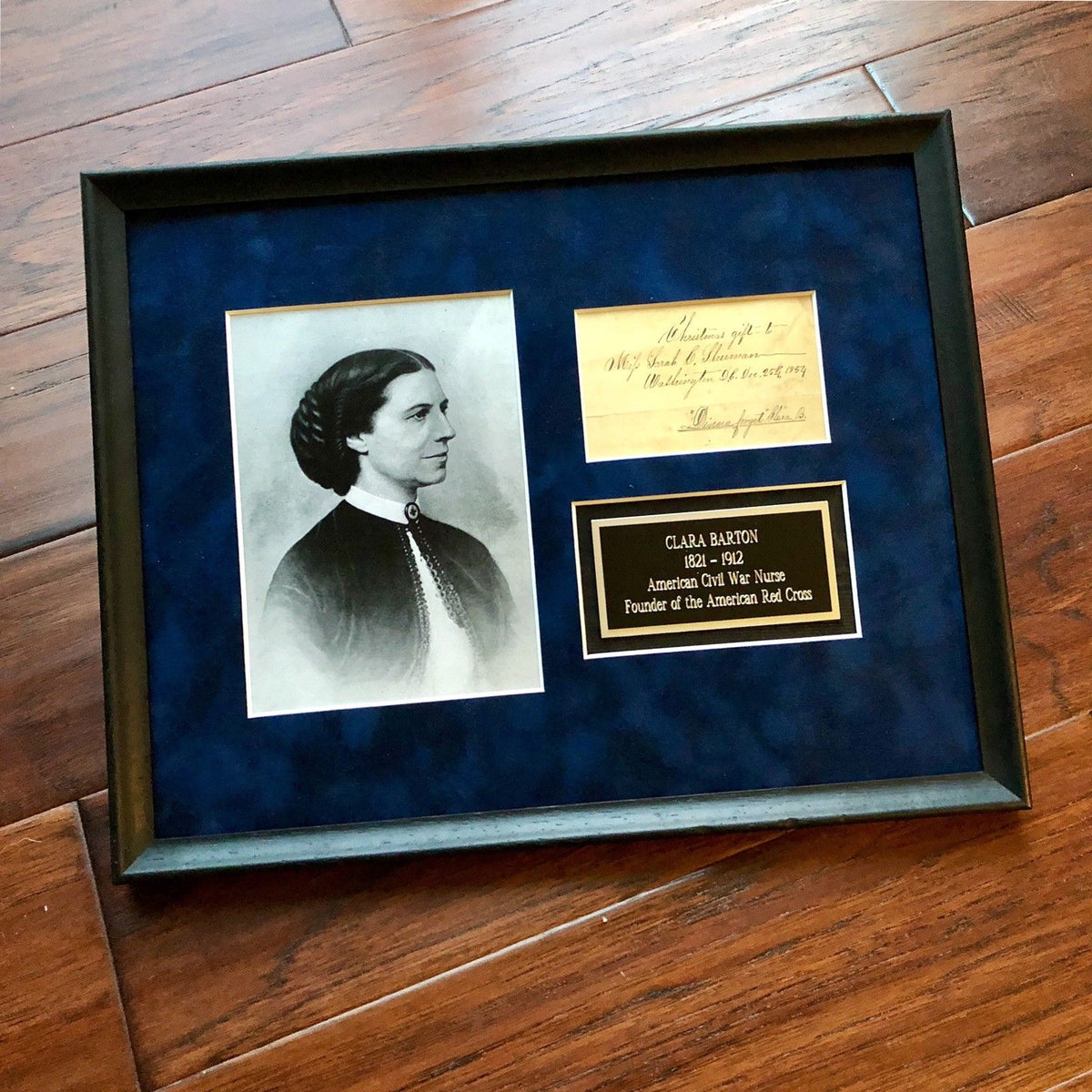 CLARA BARTON * EARLY * Authentic AUTOGRAPH Christmas Day Card SIGNED * Red Cross