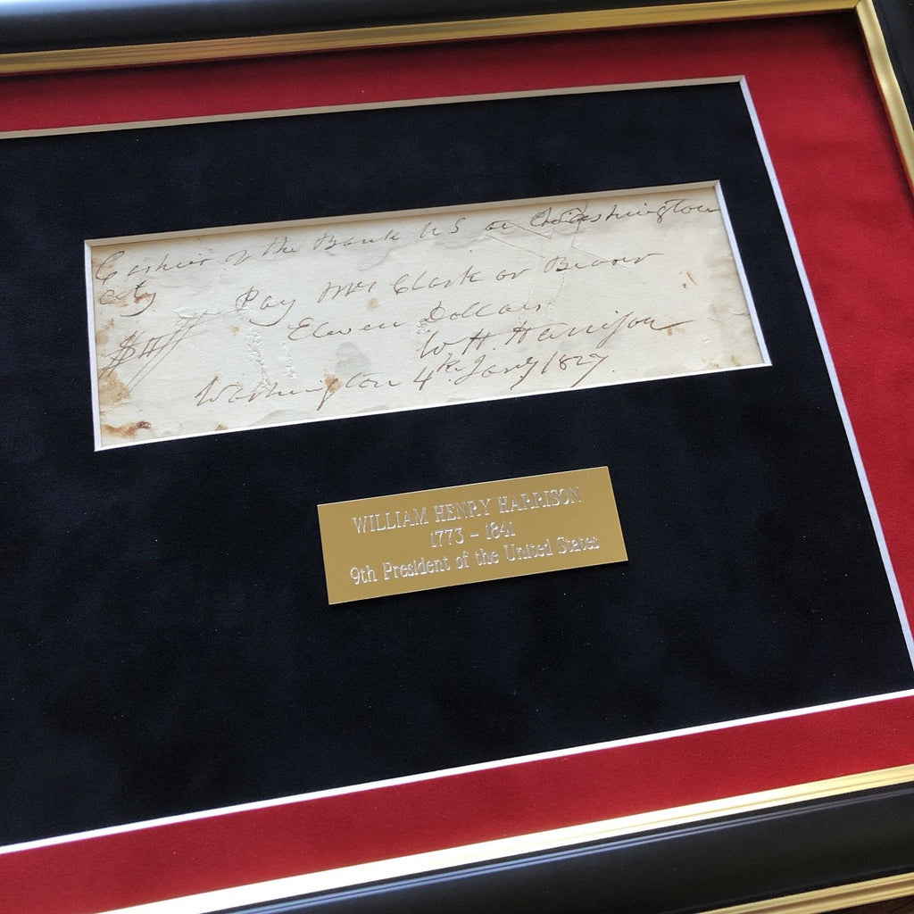 WILLIAM HENRY HARRISON * Authentic HANDWRITTEN Autograph Check SIGNED *
