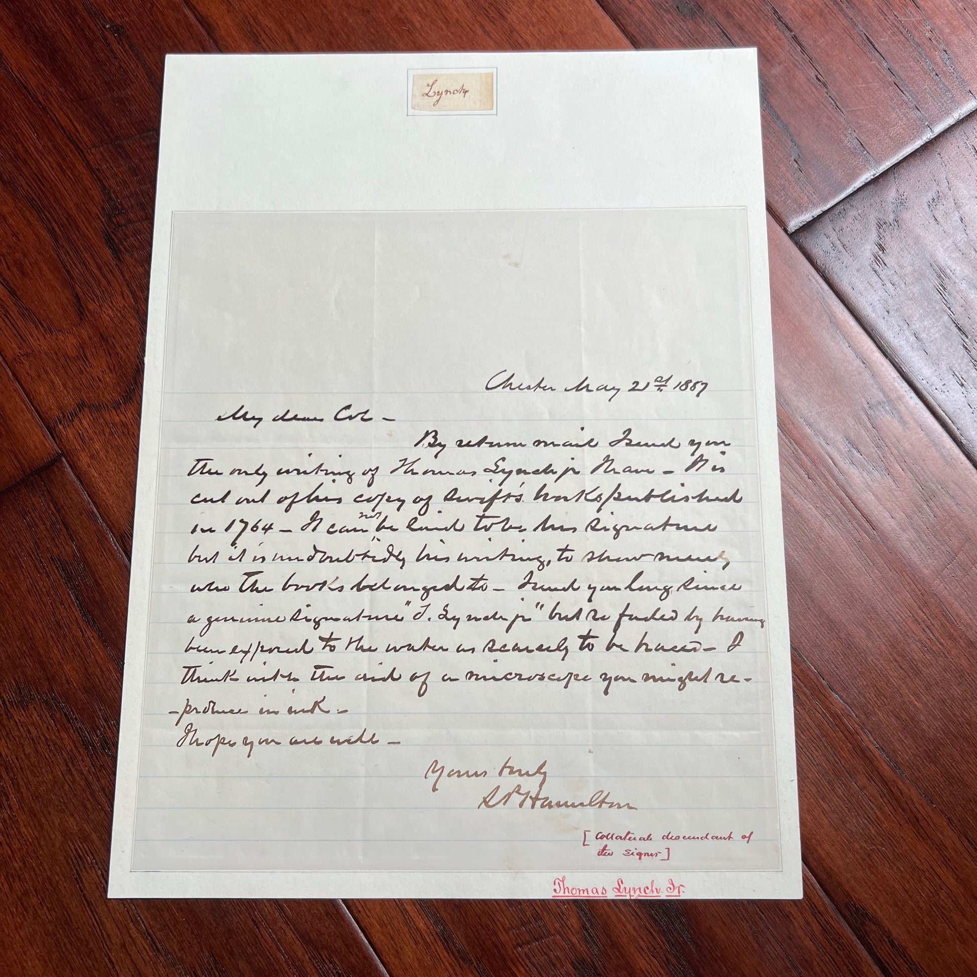THOMAS LYNCH JR * PSA/DNA * Declaration of Independence Signer Autograph Signed