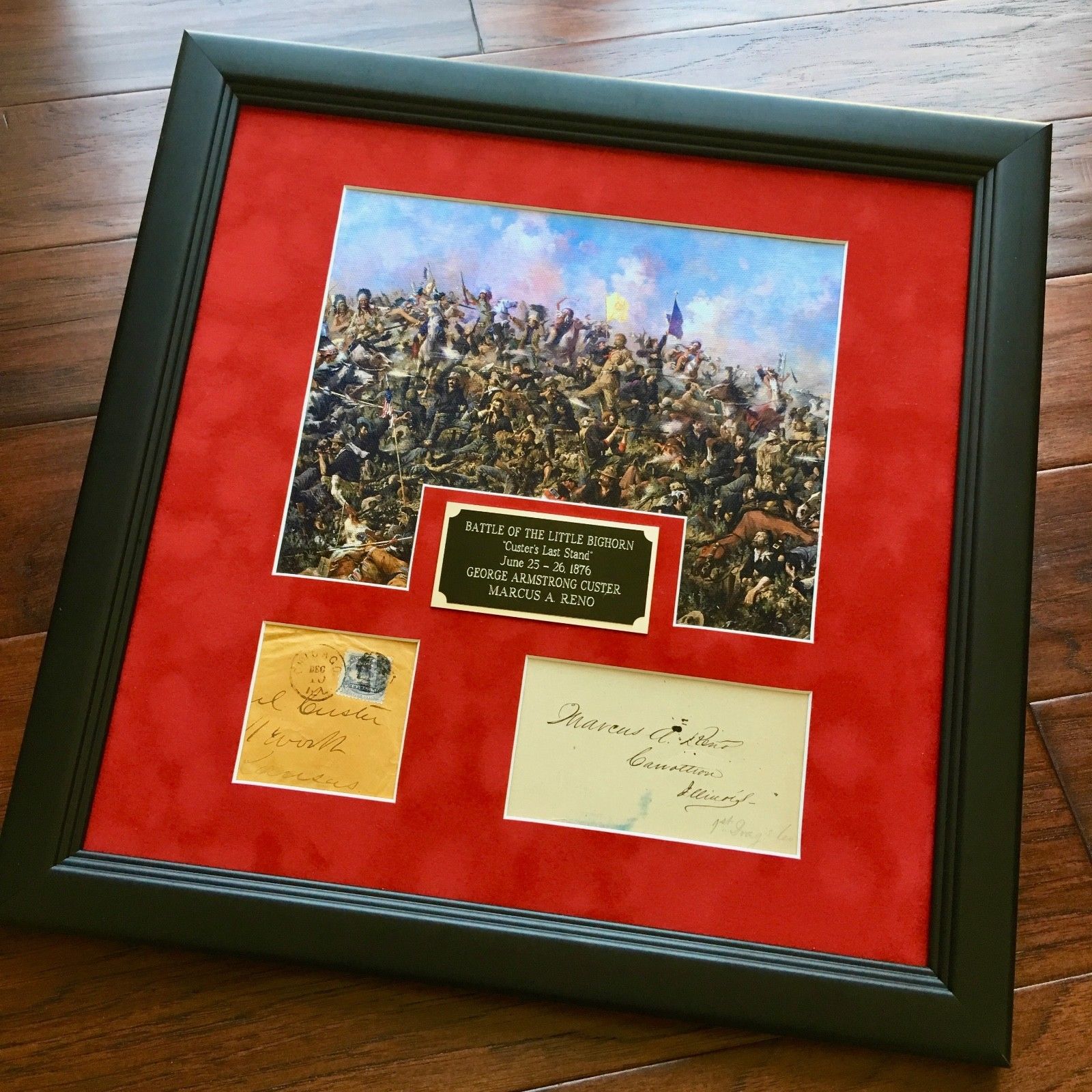GEORGE CUSTER + MARCUS RENO "Last Stand" AUTOGRAPHS SIGNED * Little Bighorn