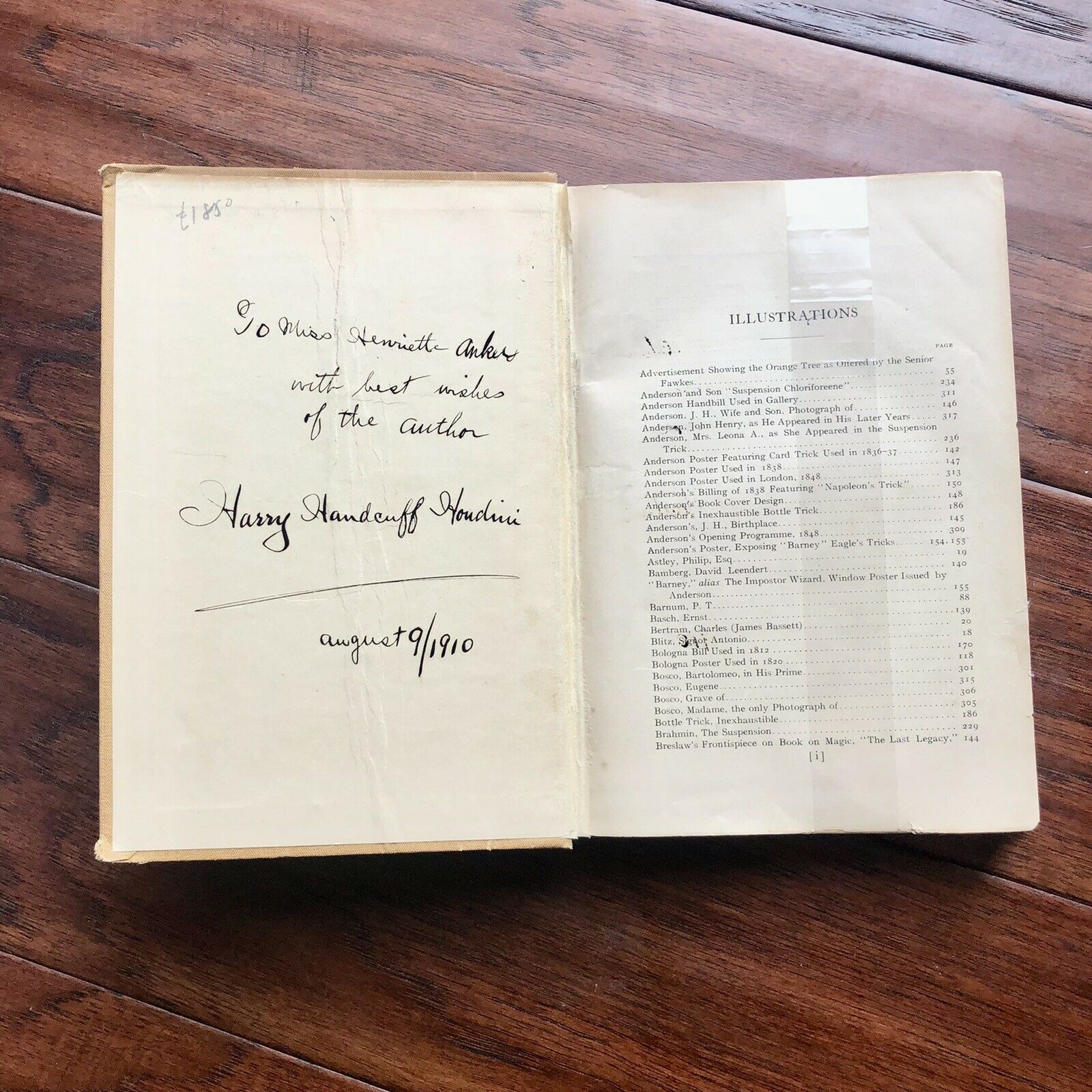 HARRY HOUDINI * PSA/DNA * Signed "Handcuff Houdini" Autograph Unmasking Book