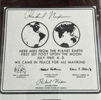RICHARD NIXON * PSA/DNA * Autograph APOLLO 11 Earth Plaque Signed * KAPTON FOIL