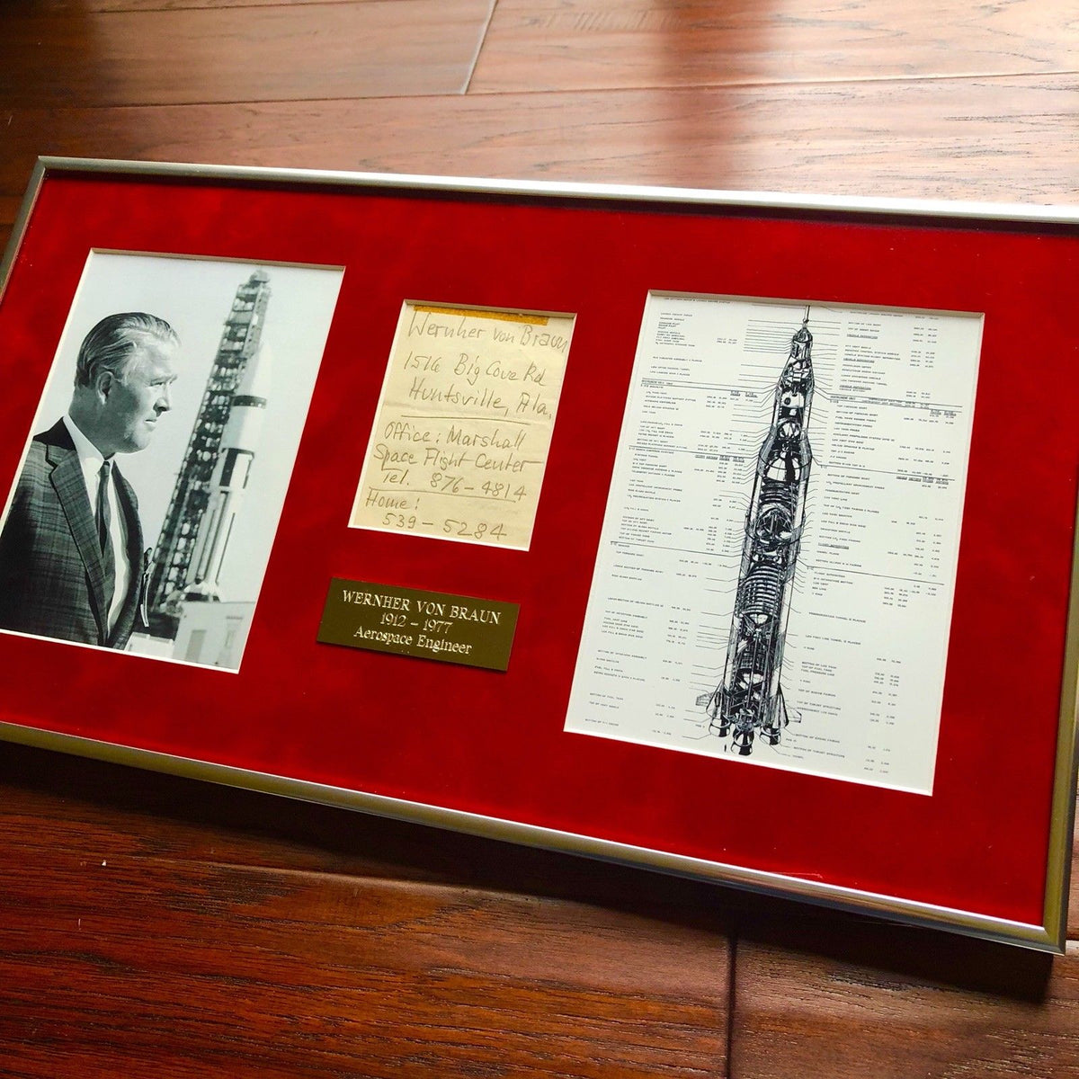 WERNHER VON BRAUN * Autograph "Space Flight" Note Signed * NASA Apollo