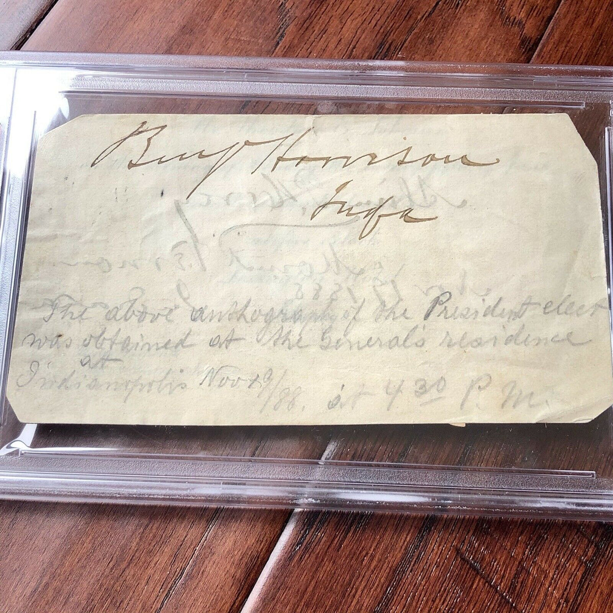 BENJAMIN HARRISON * PSA/DNA Slabbed * Autograph Card Signed as President Elect *