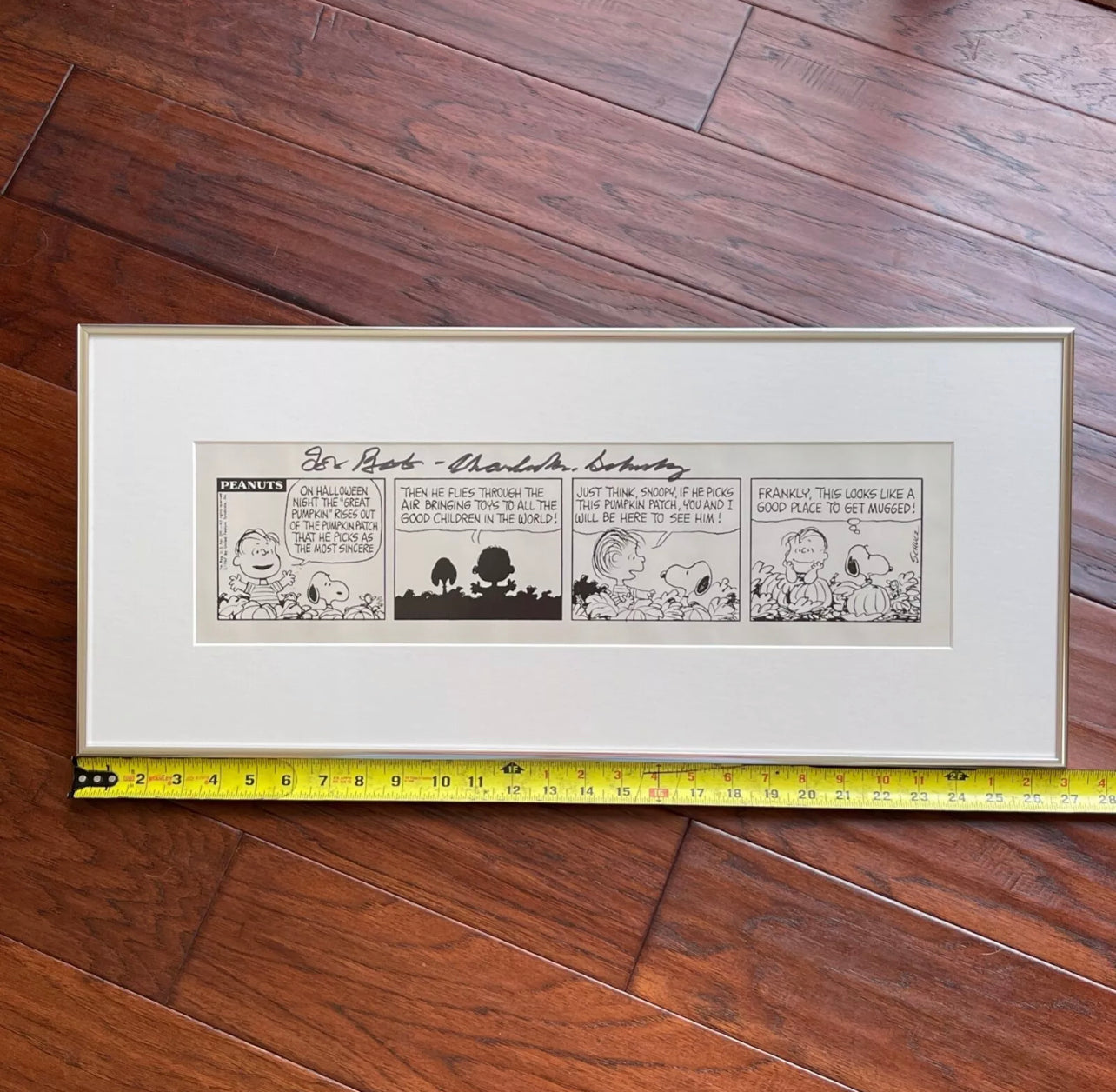 CHARLES M. SCHULZ * PSA * Autograph SNOOPY "Great Pumpkin" Strip Signed Peanuts