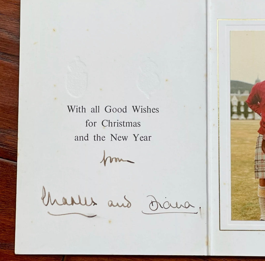 KING CHARLES & PRINCESS DIANA * PSA * Autograph Family Xmas Card Signed * 1983