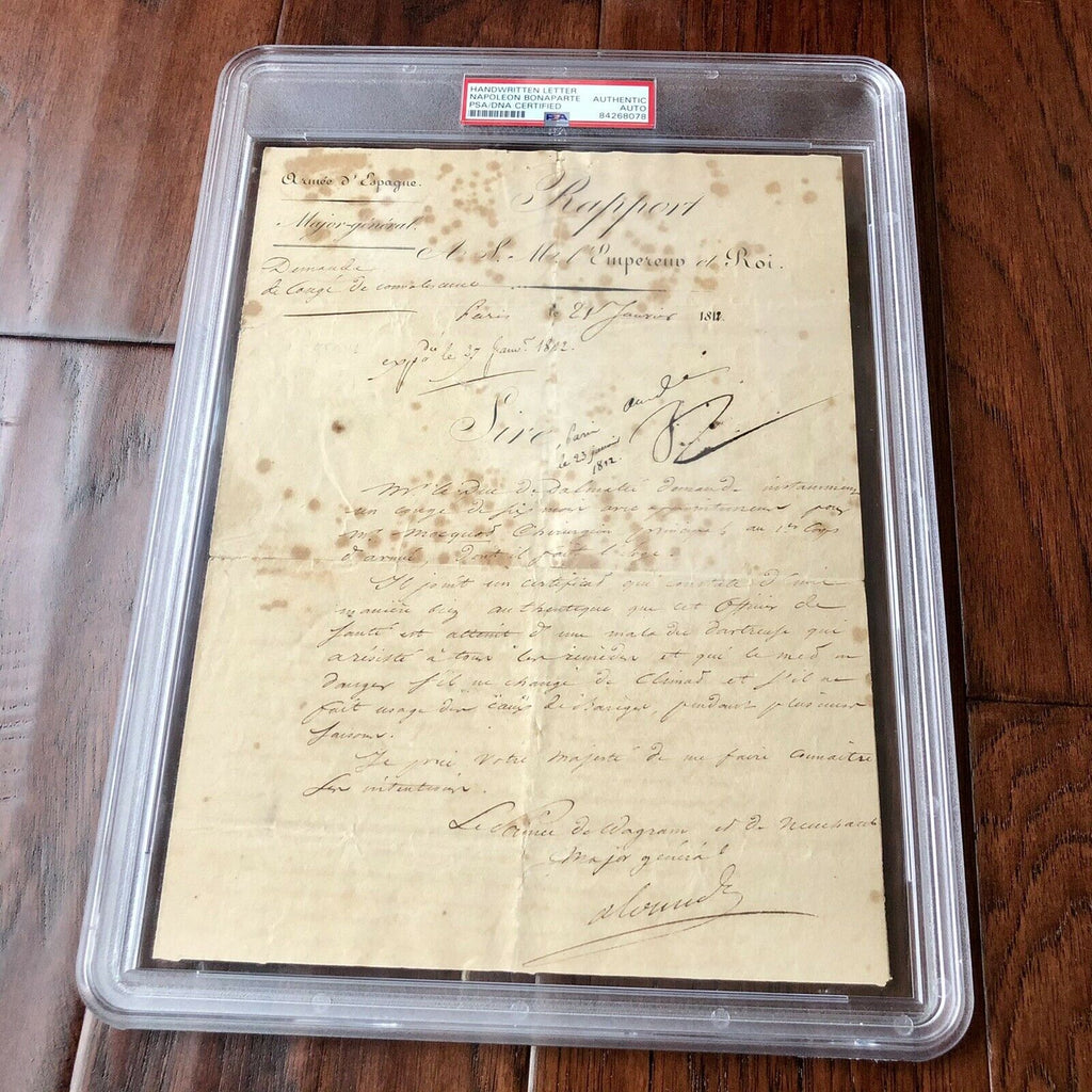 Napoleon Bonaparte * PSA/DNA Slabbed * Encapsulated Autograph Signed Document *