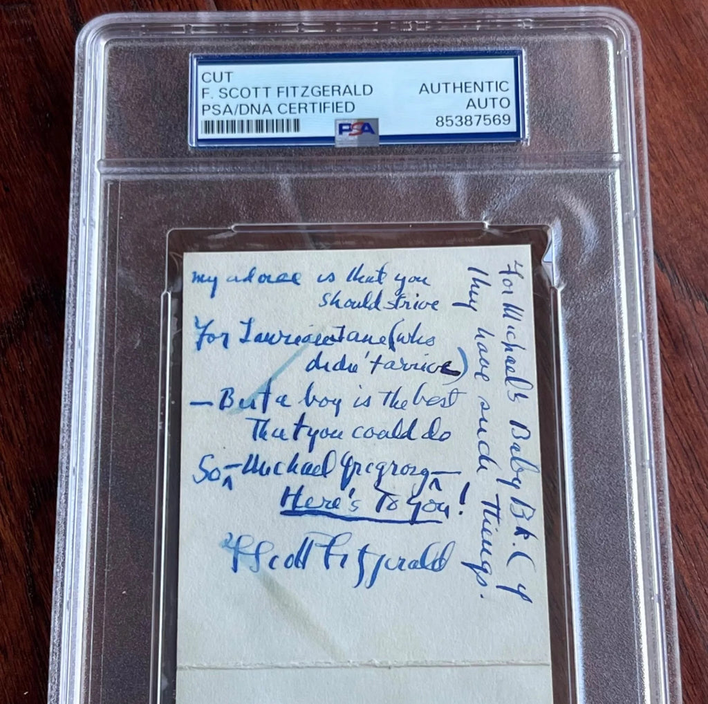 F. SCOTT FITZGERALD * PSA * Autograph UNPUBLISHED POEM Birth Announcement Signed