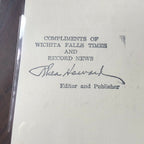 LYNDON B. JOHNSON * BECKETT BAS SLAB * Autograph Bookplate Signed President