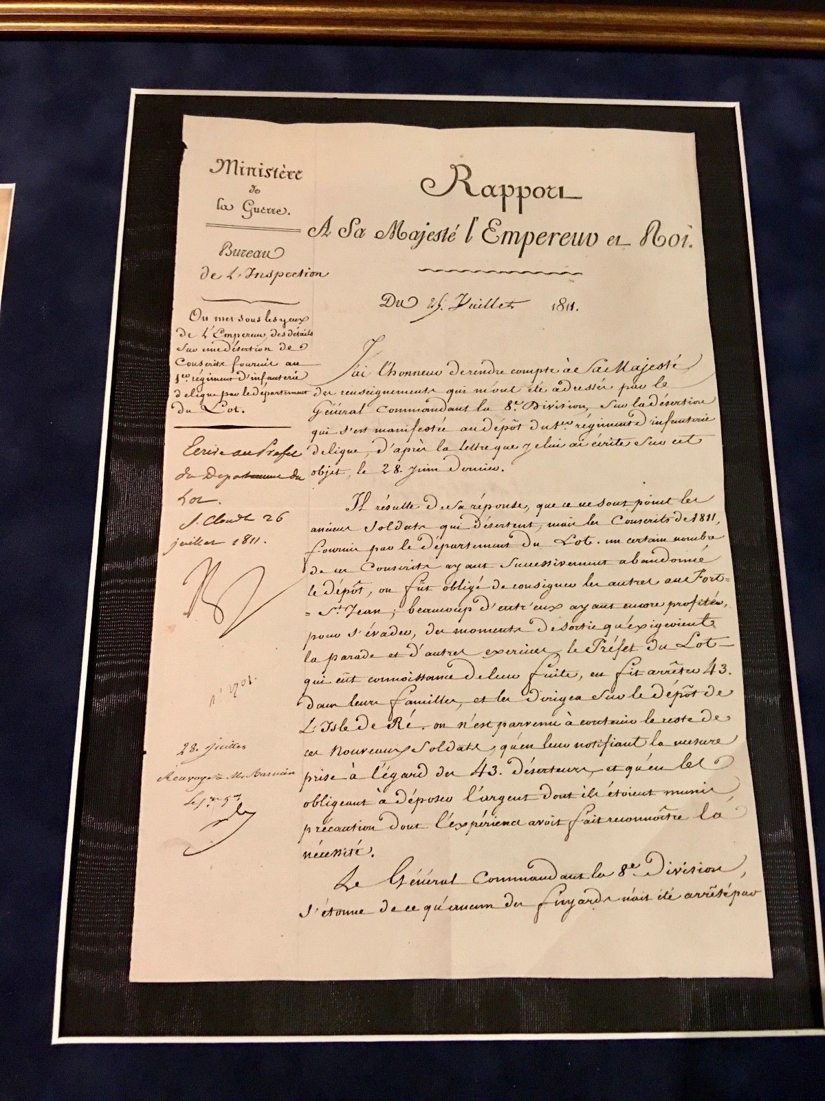 NAPOLEON BONAPARTE * AUTOGRAPH Signed at SAINT CLOUD * 1811 * re: Army Deserters